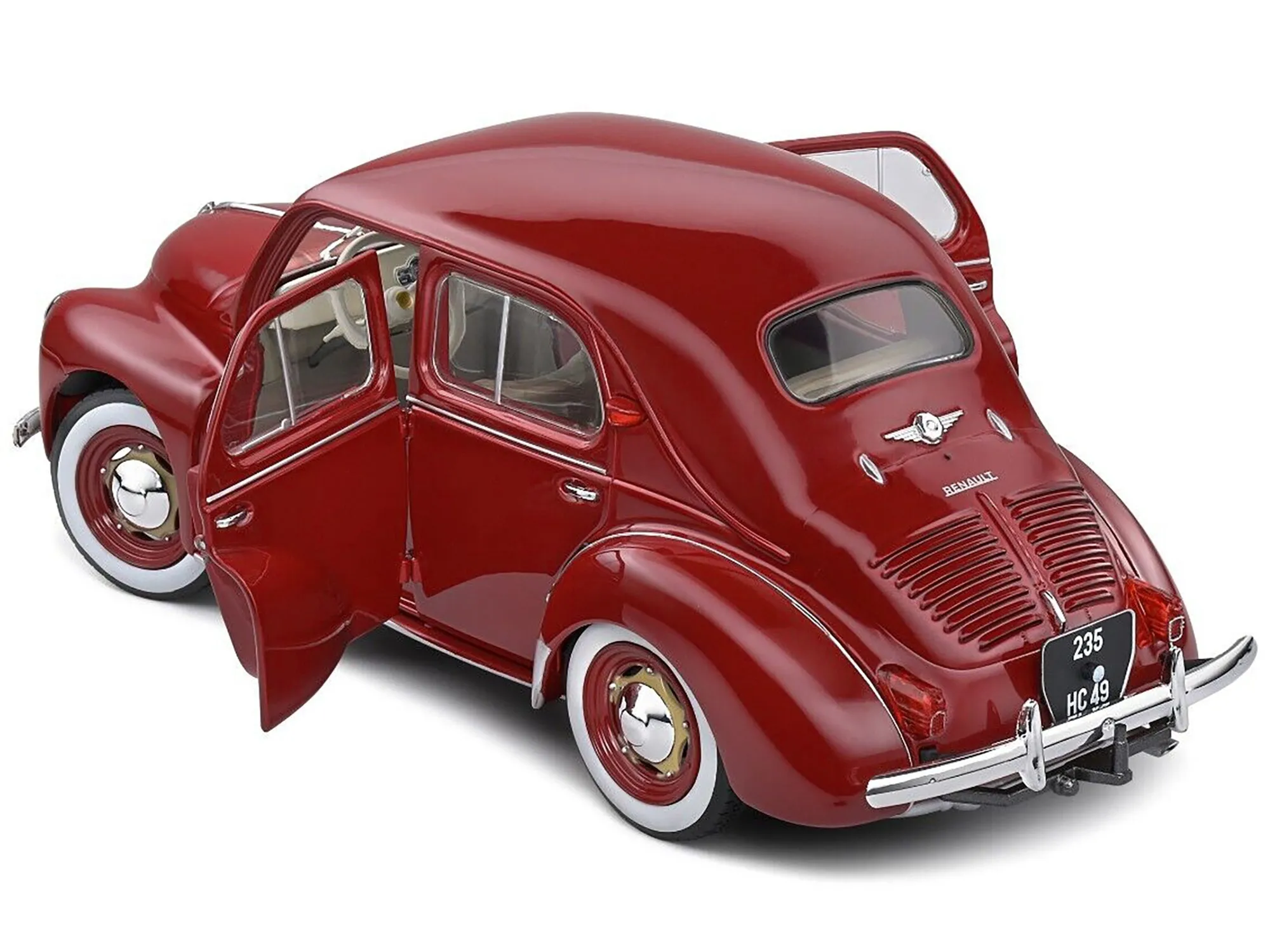 1956 Renault 4CV Red 1/18 Diecast Model Car by Solido