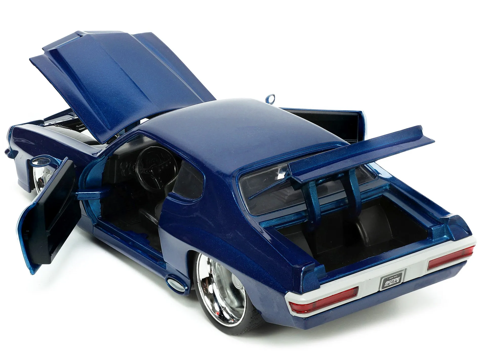 1971 Pontiac GTO Dark Blue Metallic Bigtime Muscle Series 1/24 Diecast Model Car by Jada