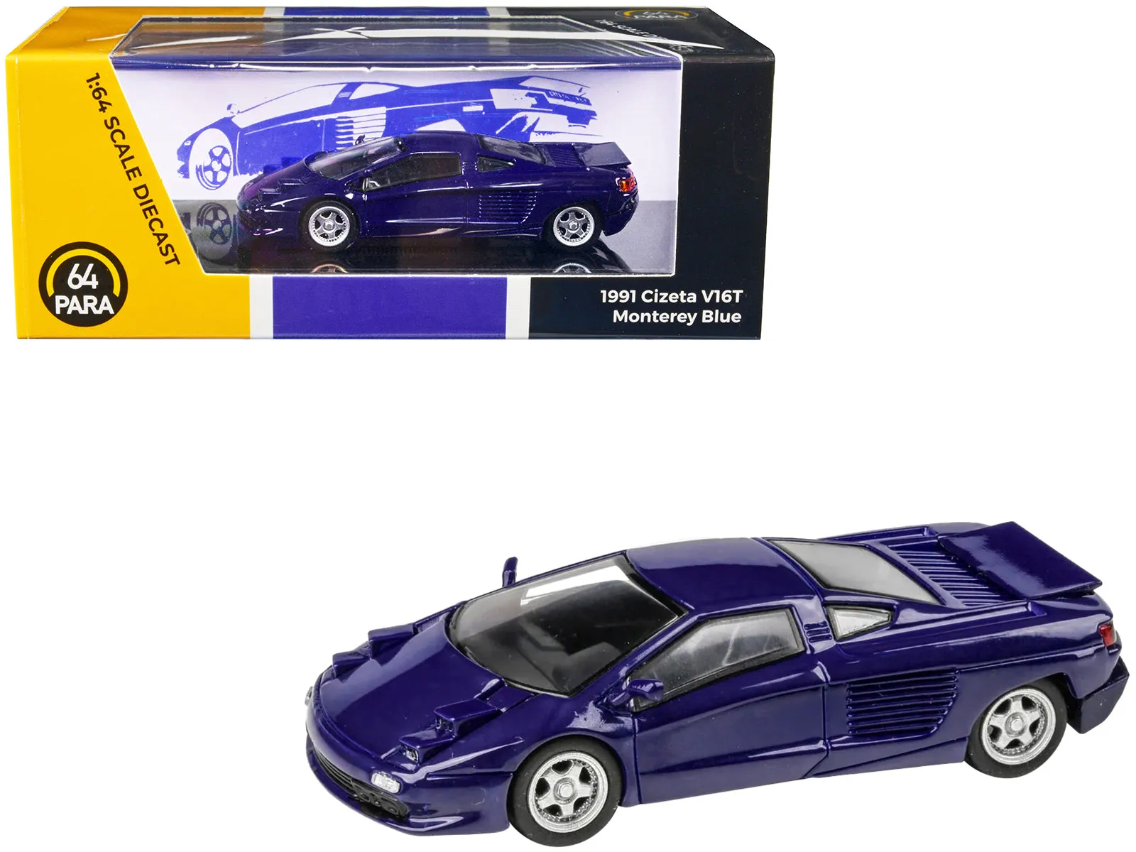 1991 Cizeta V16T Monterey Blue 1/64 Diecast Model Car by Paragon Models