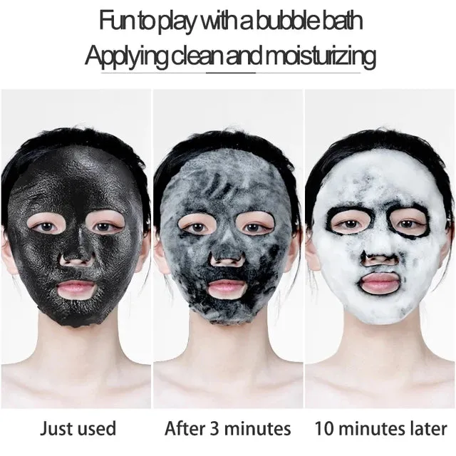 1Pc Amino Acid Moisturizing Bubble Facial Mask Deep Cleansing Oil Control Skin Rejuvenation Shrink Pore Foam Black Mask