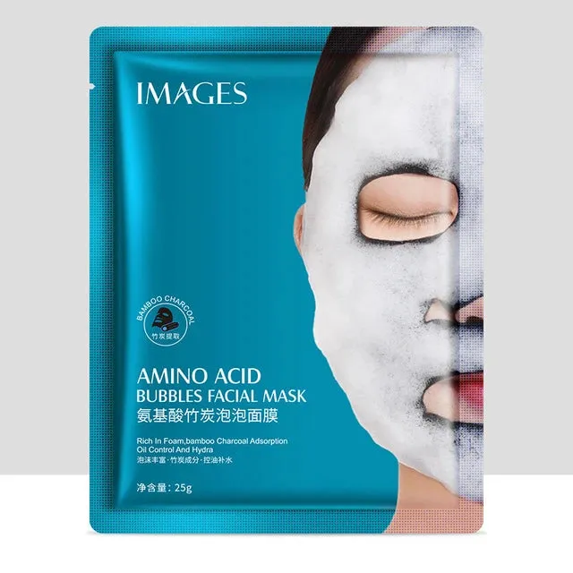 1Pc Amino Acid Moisturizing Bubble Facial Mask Deep Cleansing Oil Control Skin Rejuvenation Shrink Pore Foam Black Mask