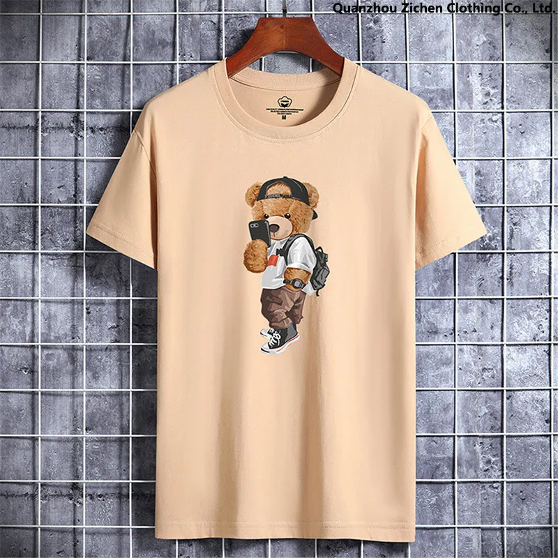 2023 Funny Bear Cotton Harajuku Tshirt For Summer