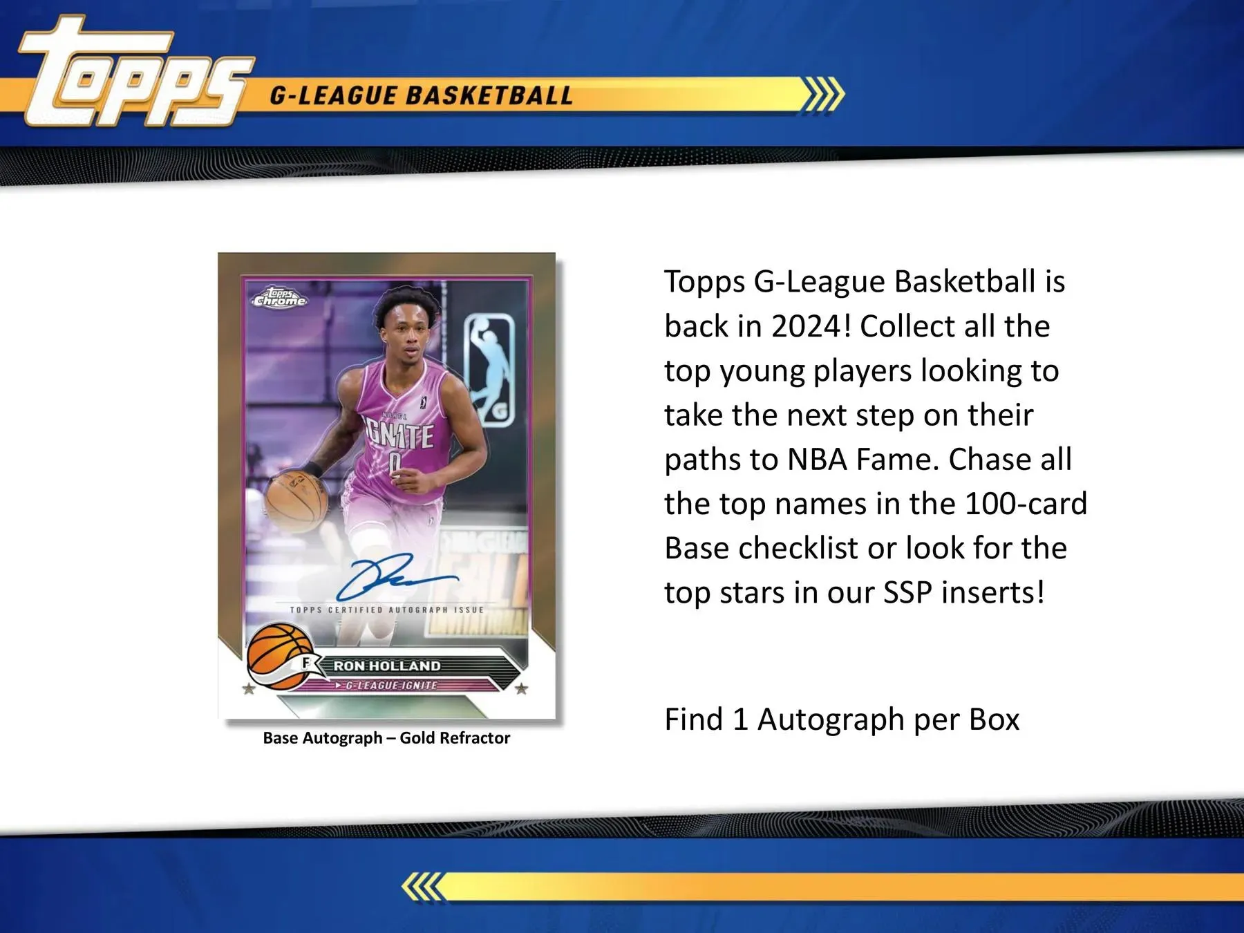 2023/24 Topps G-League Basketball Hobby Box 4 Packs Per Box, 8 Cards Per Pack