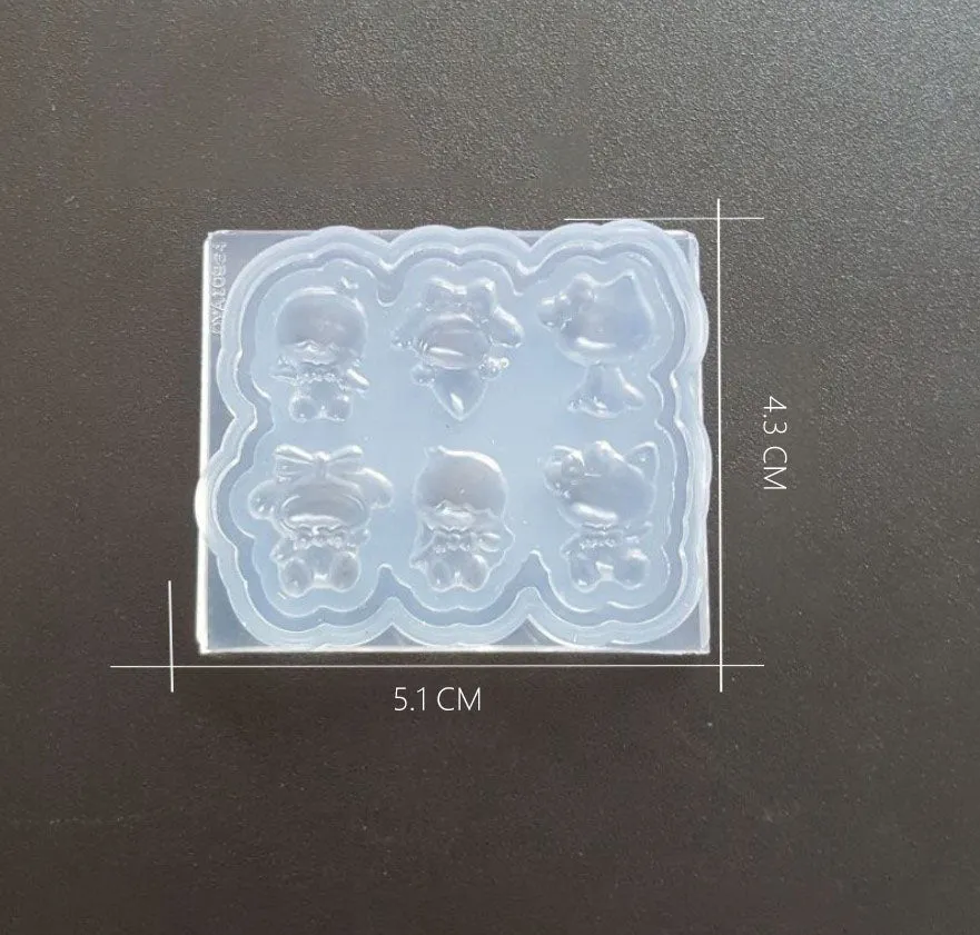 43*51mm Silicone Mini Molds for Nail Art 3d Carved bear doll Silicone Mould DIY Nail Art Decoration 1pcs 10298950