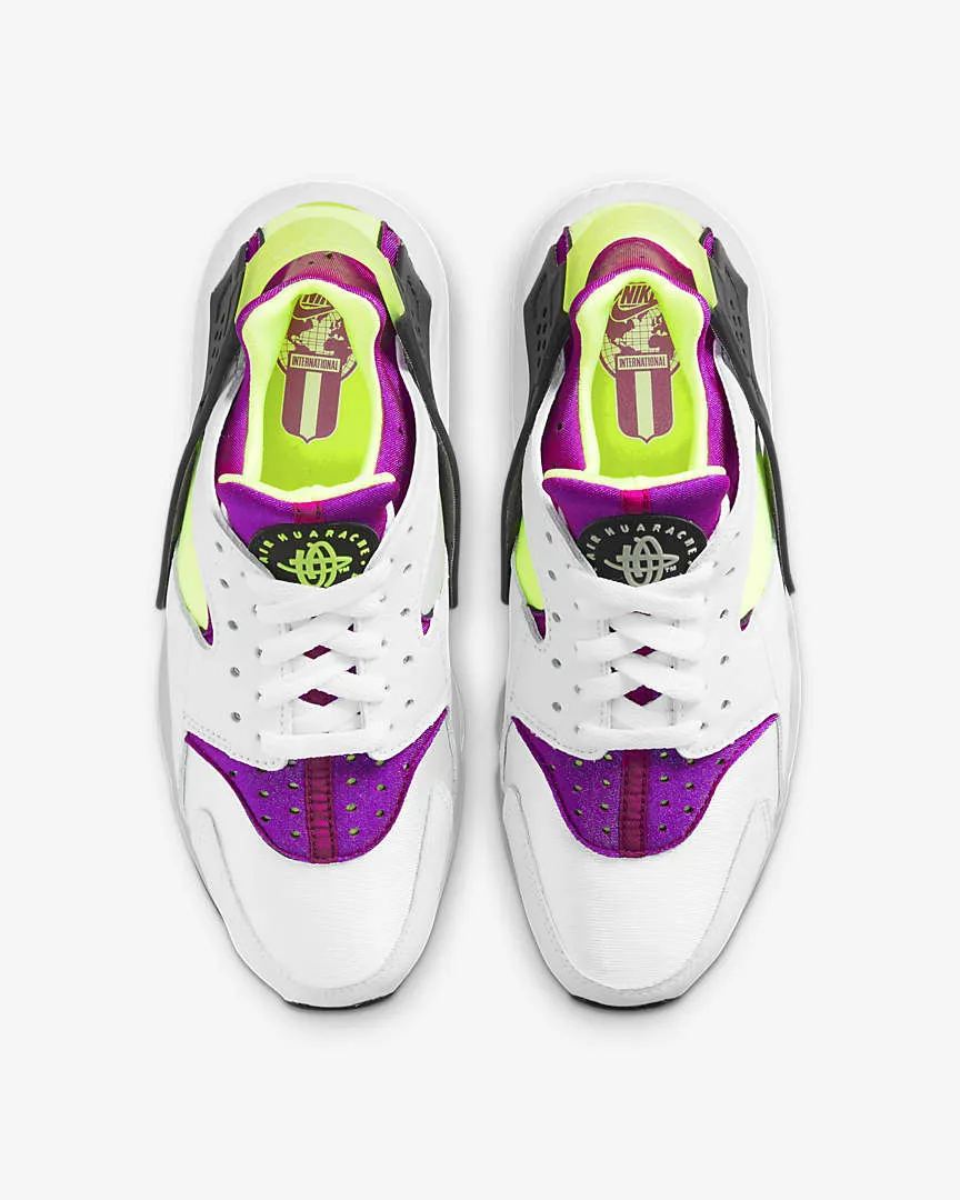 Air Huarache Women (White/Neon Yellow/Purple)