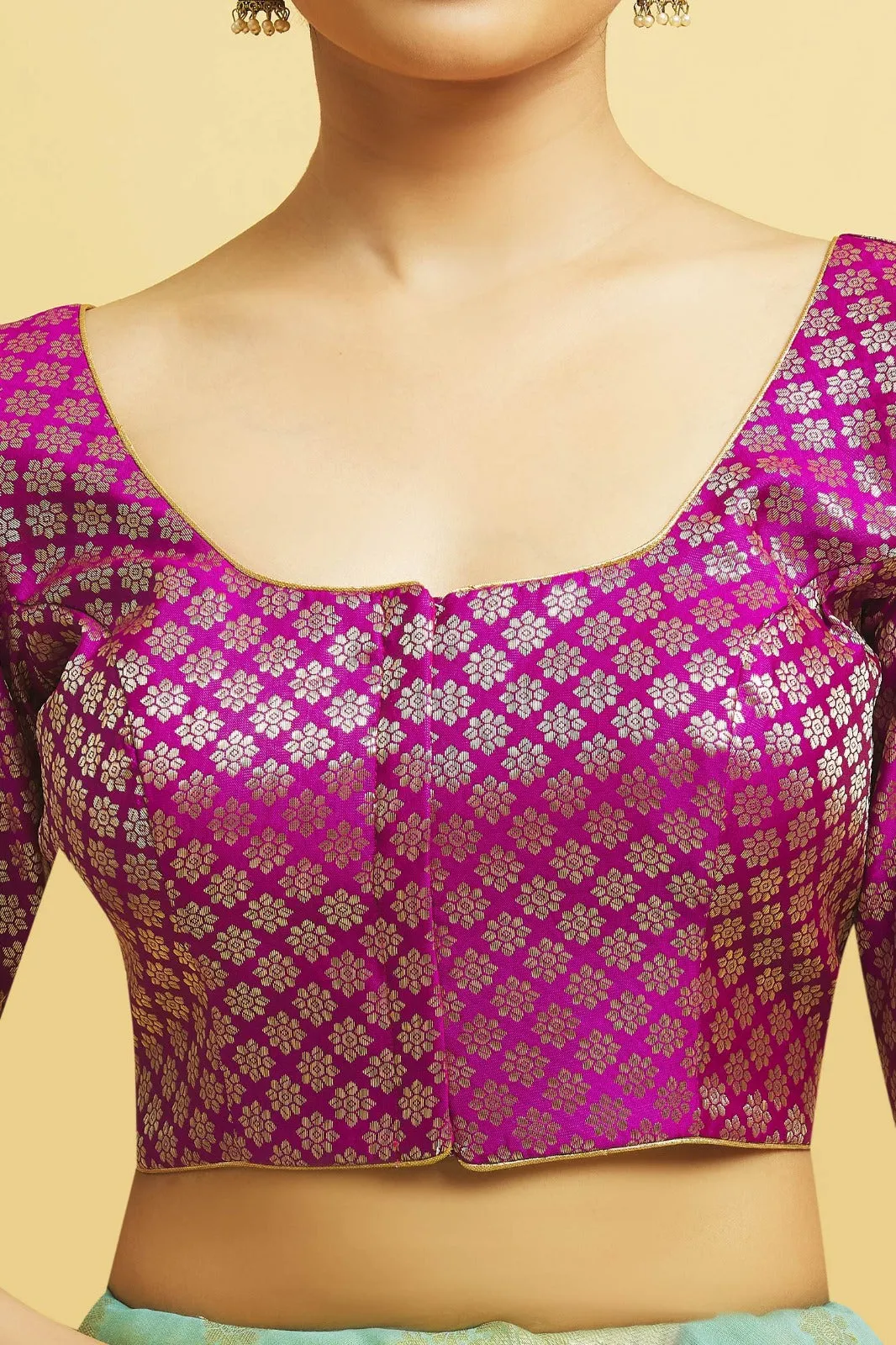 Attractive Dark Pink Color Ready To Wear Designer Blouse For Women