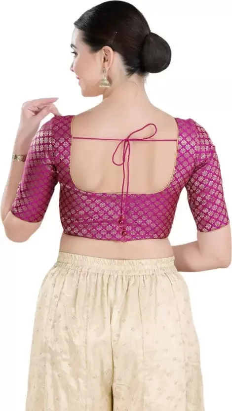 Attractive Dark Pink Color Ready To Wear Designer Blouse For Women