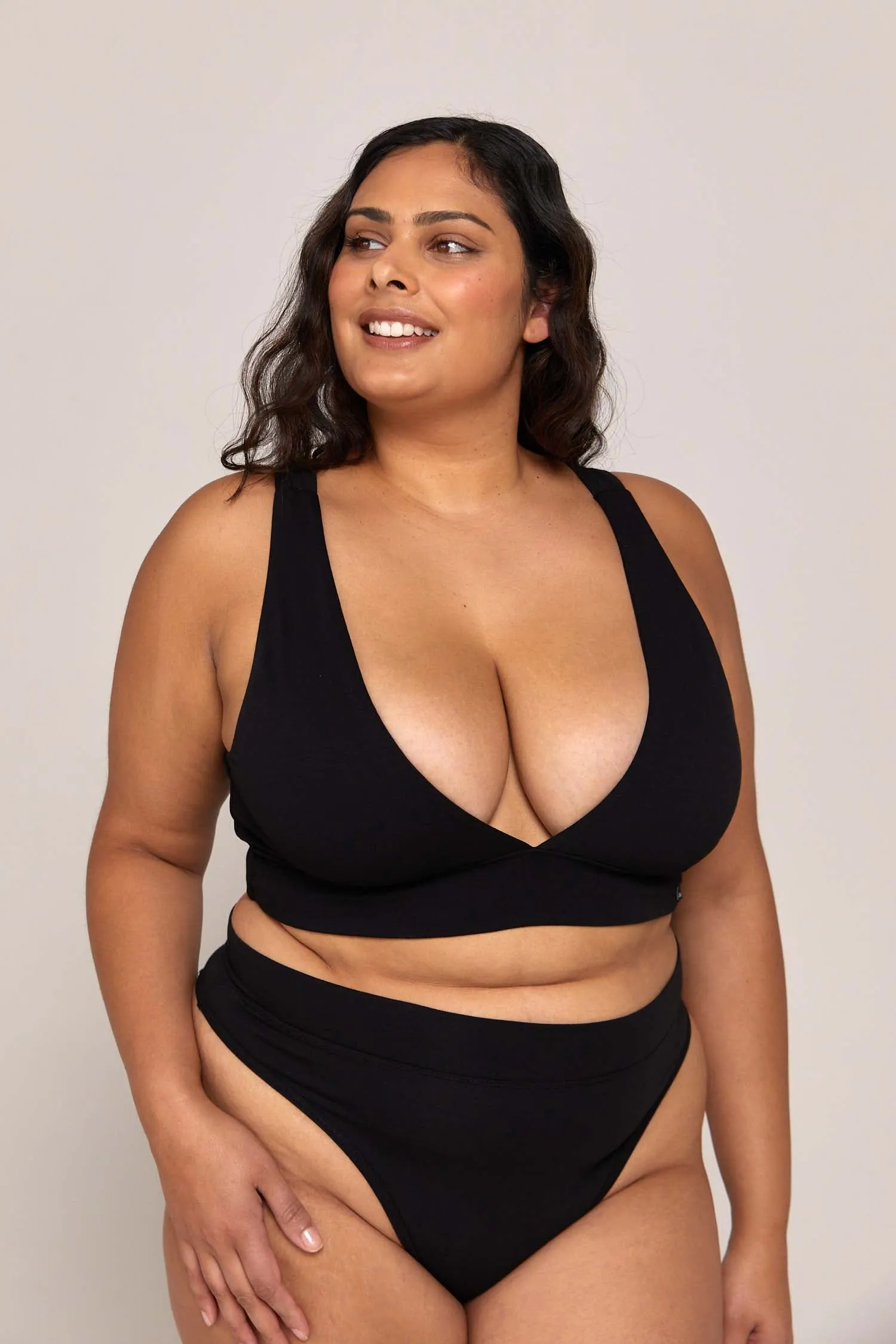 BERTA D   FRIENDLY ORGANIC COTTON BRALETTE - NOIR