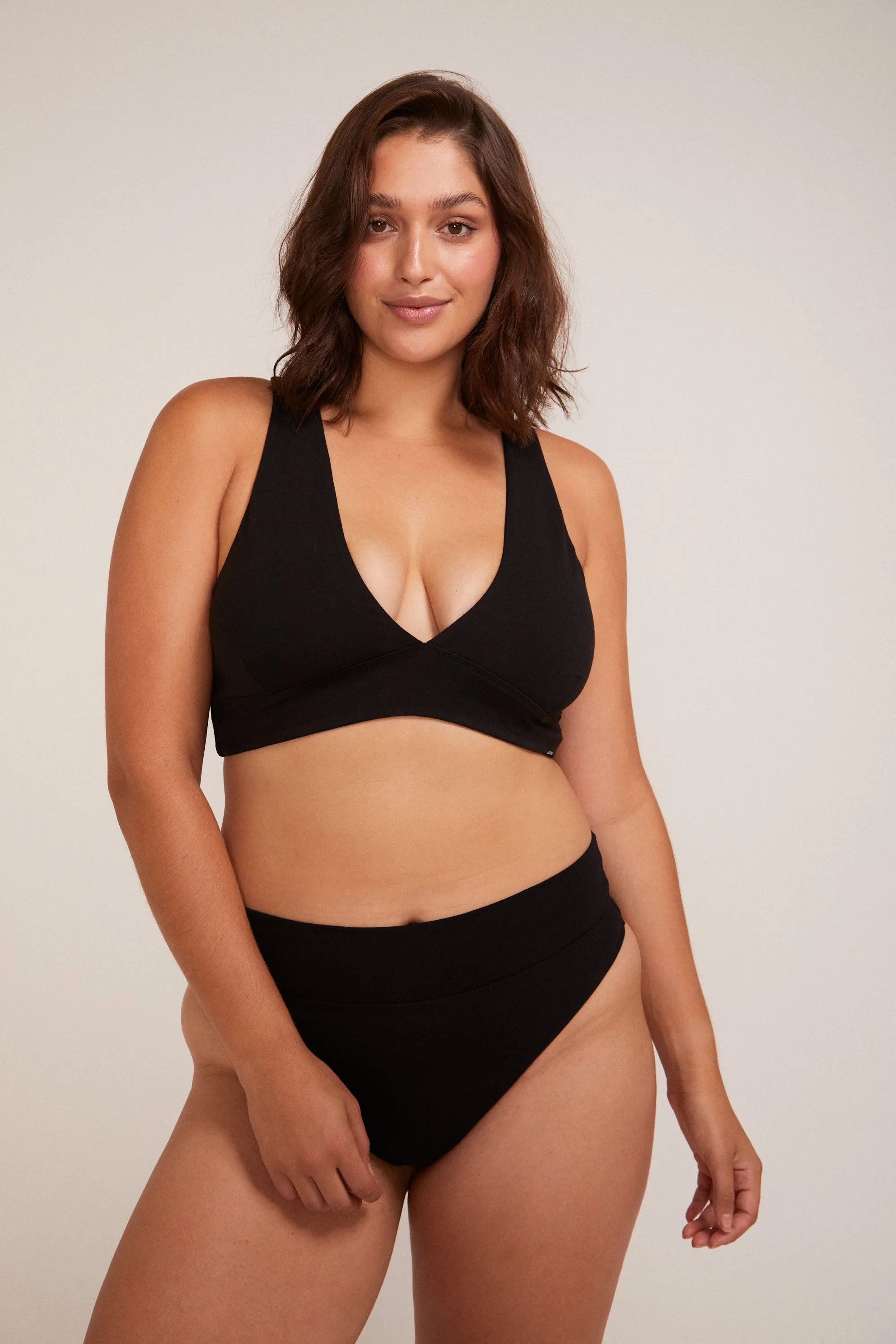 BERTA D   FRIENDLY ORGANIC COTTON BRALETTE - NOIR