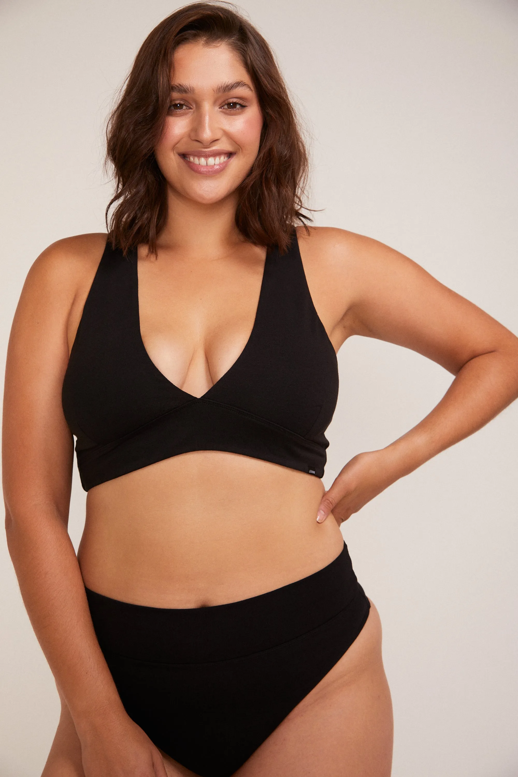 BERTA D   FRIENDLY ORGANIC COTTON BRALETTE - NOIR