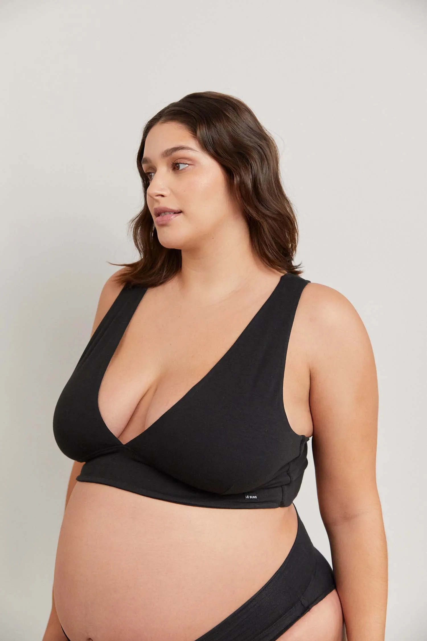 BERTA D   FRIENDLY ORGANIC COTTON BRALETTE - NOIR