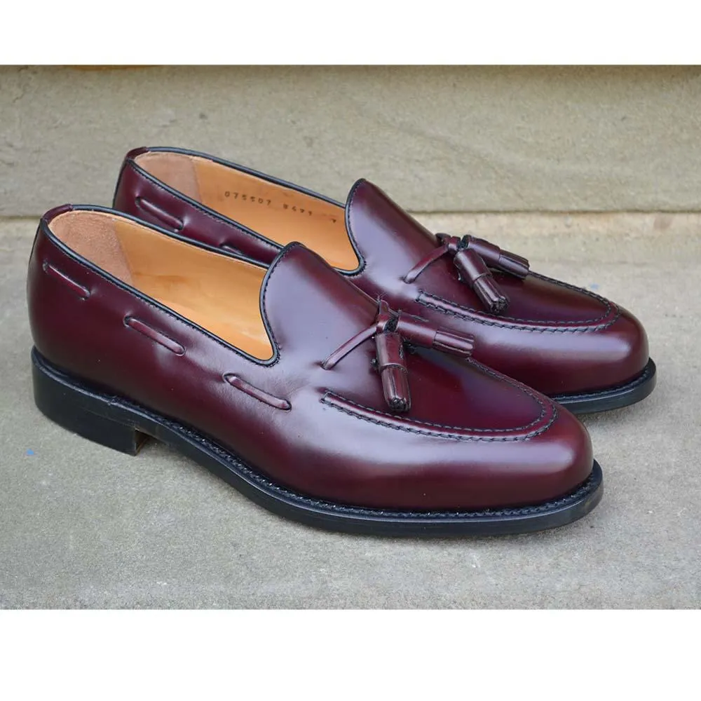 Berwick 1707 Tasselled Slip On (8491) - Burgundy Rois