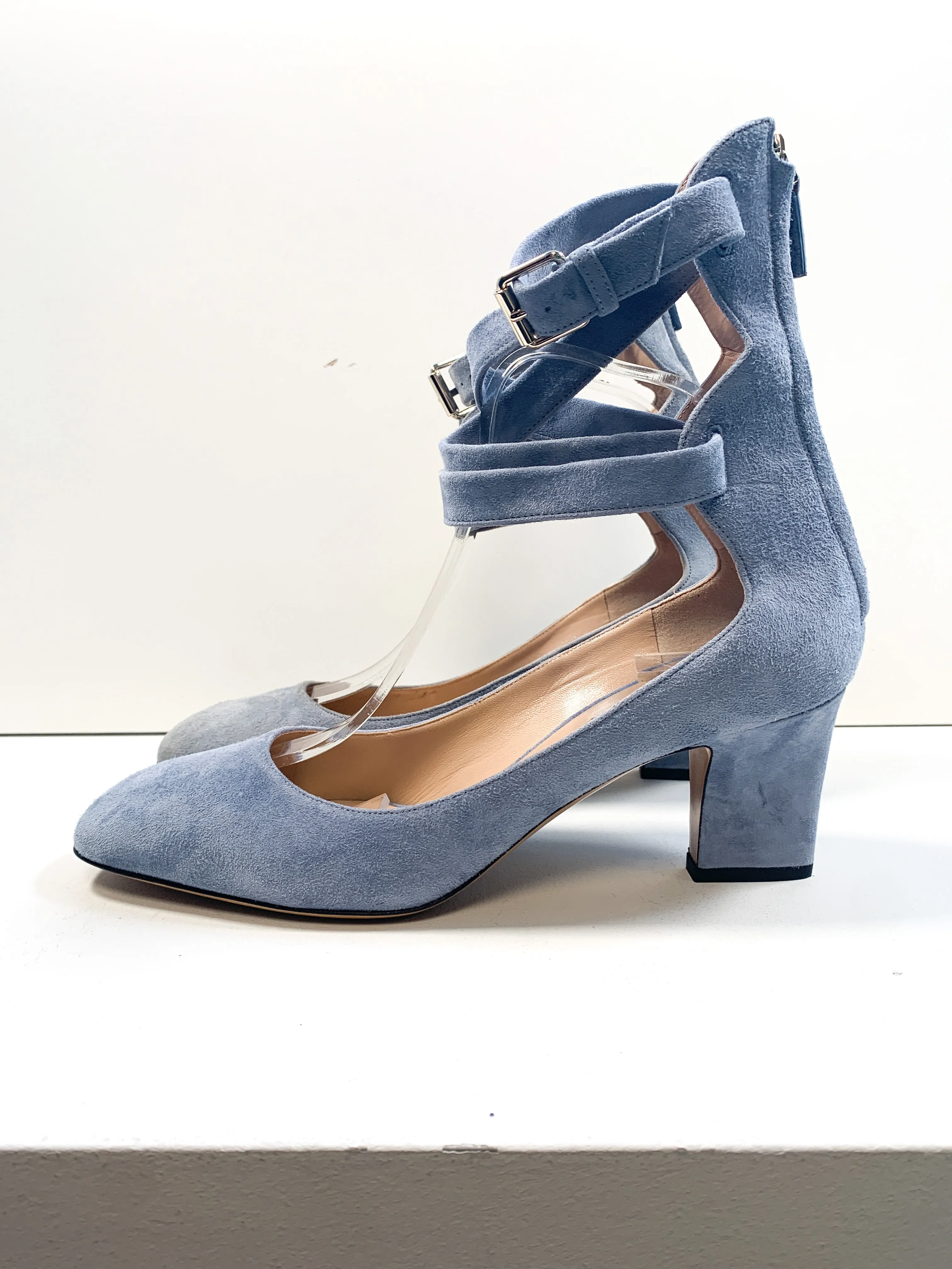 Brand New Valentino Suede Pumps Mid Blue 40.5