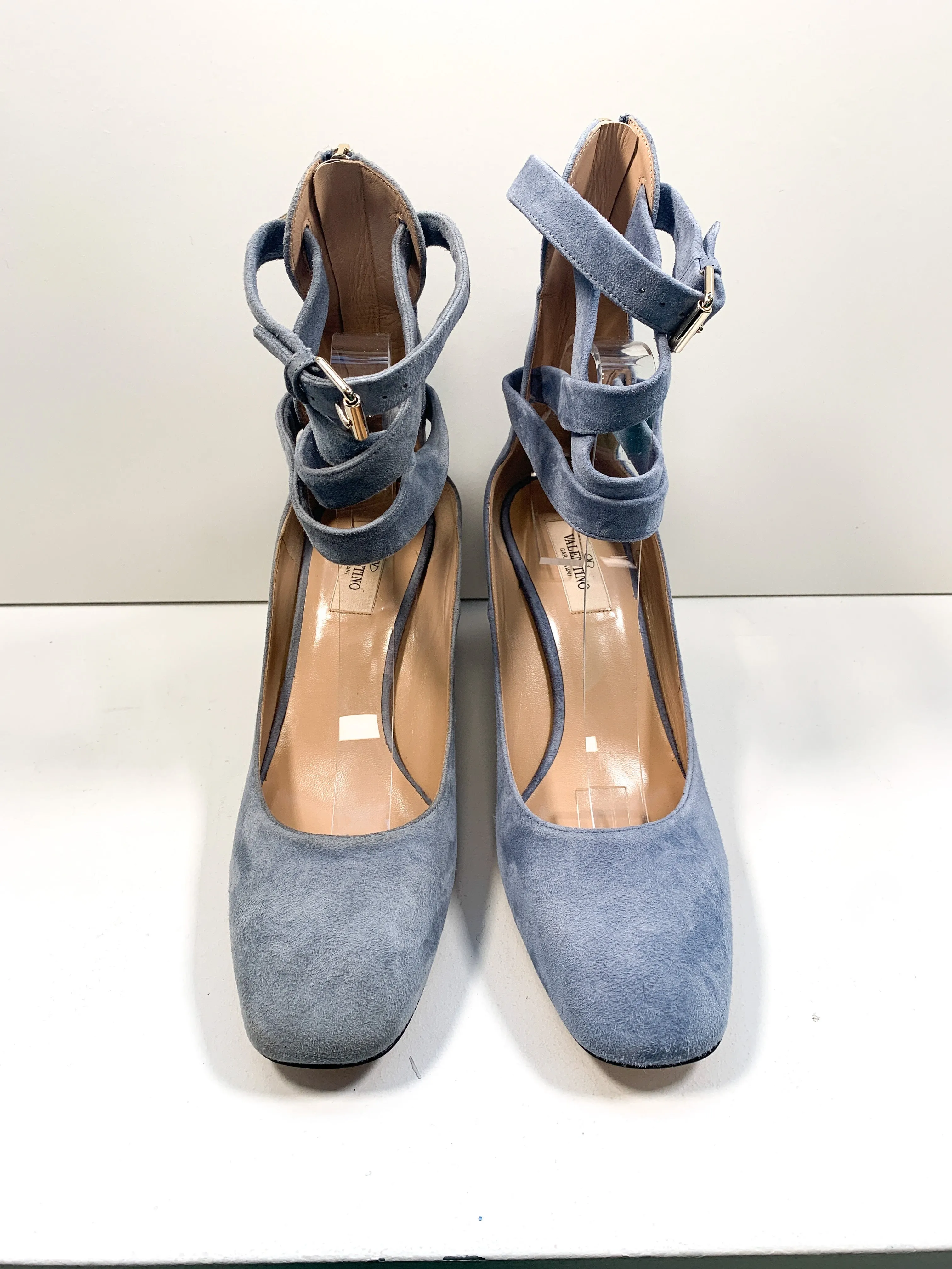 Brand New Valentino Suede Pumps Mid Blue 40.5