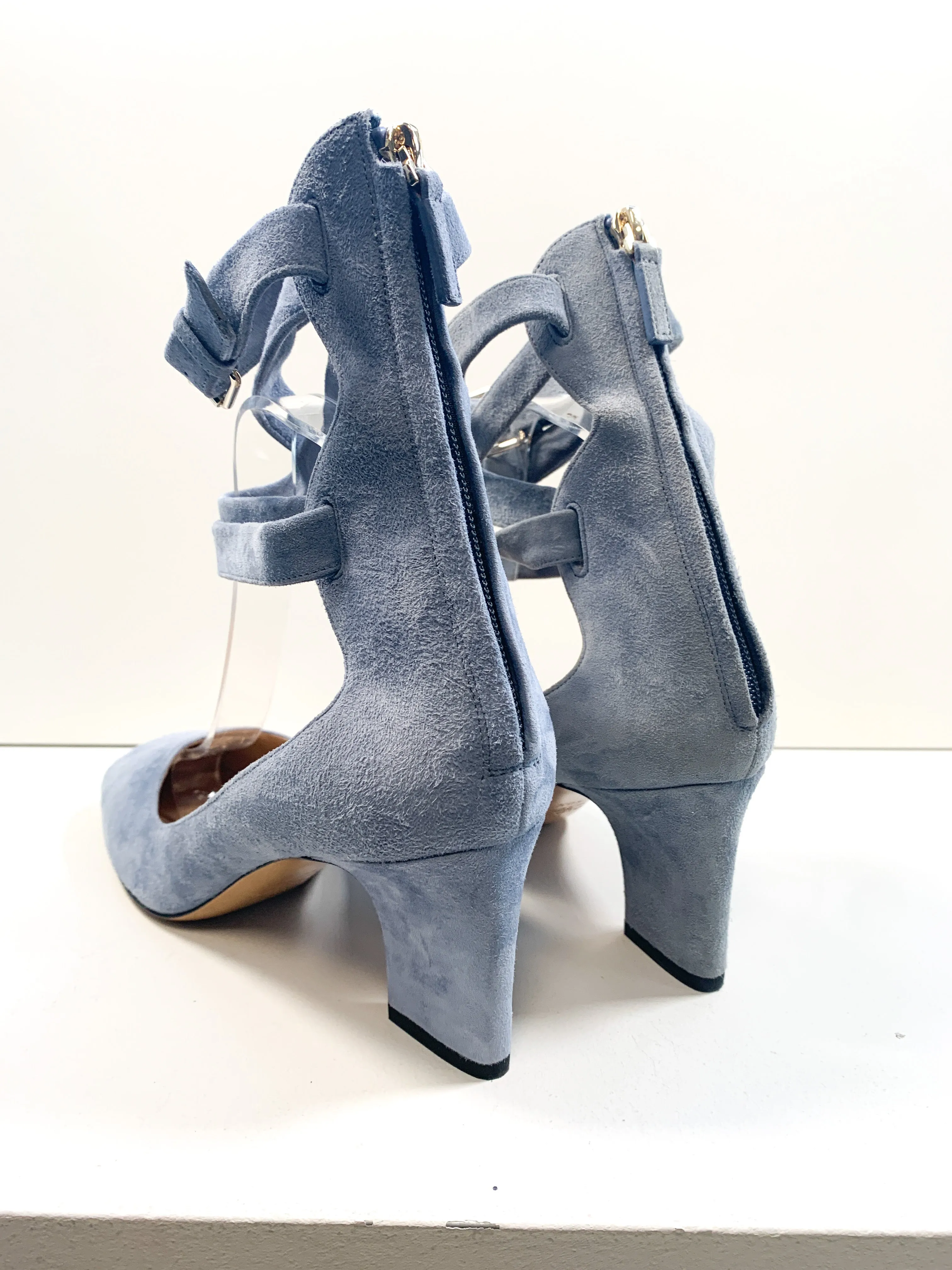 Brand New Valentino Suede Pumps Mid Blue 40.5