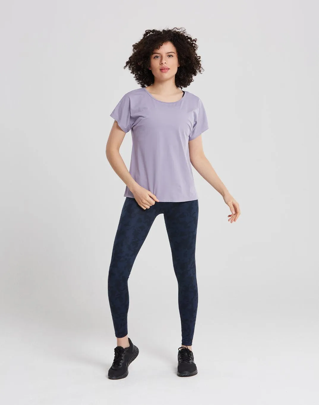 Breathe Open Back Tee in Lilac