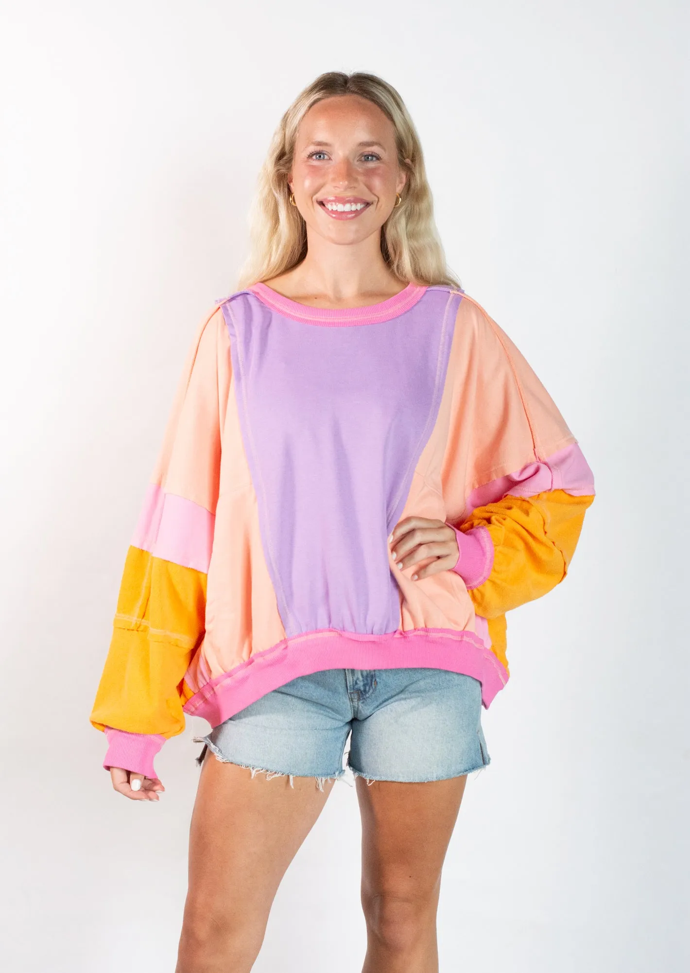 Bright Horizon Color Block Pullover Top