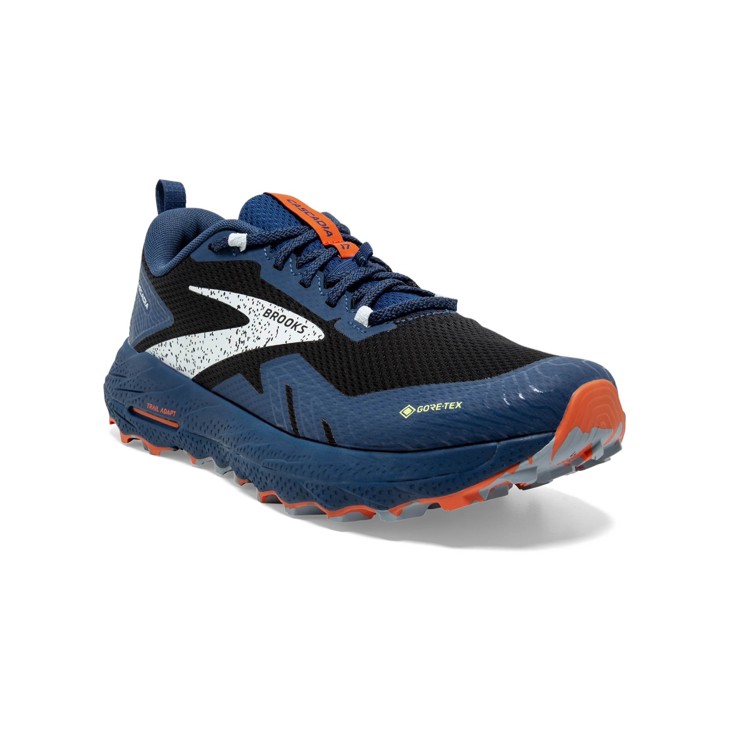 Brooks Cascadia 17 GTX (D Width) - Black/ Black/ Firecracker (Mens)