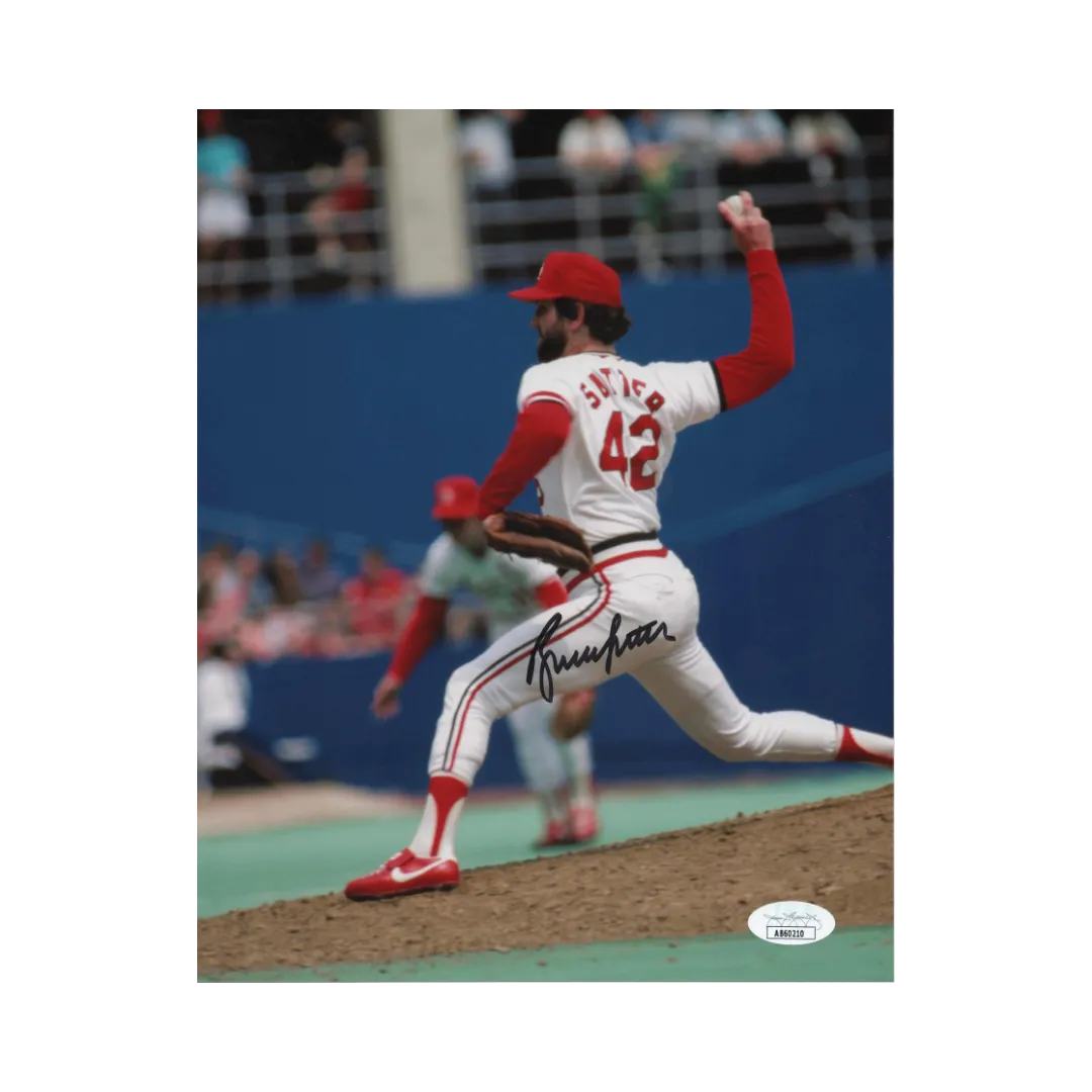 Bruce Sutter St Louis Cardinals Autographed Pitching 8x10 Photo - JSA COA