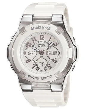 Casio Chaton Style Baby-G - Silver and White Case and Strap - 100M - World Time