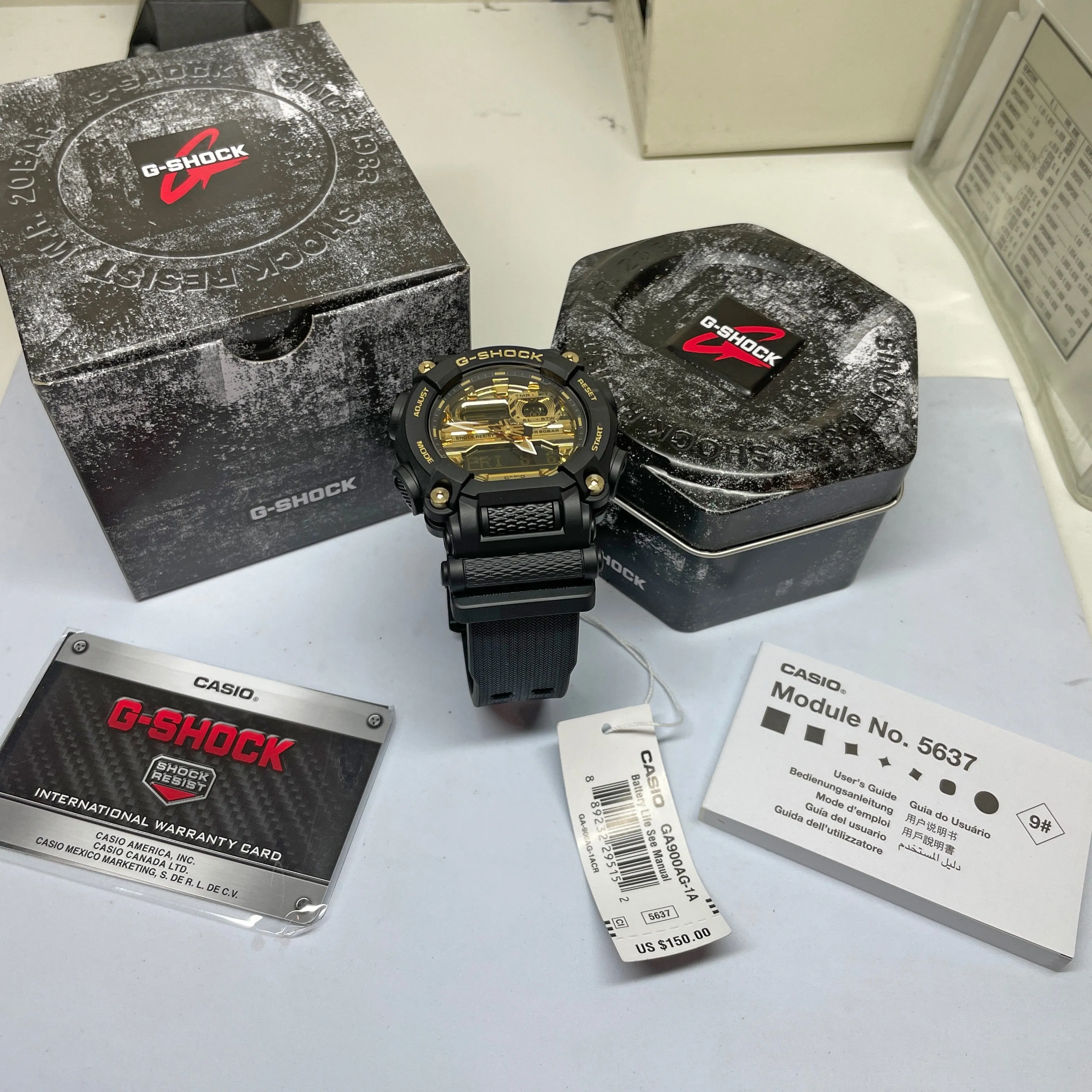 Casio G-Shock GA900AG-1A Astro World Space Watch Gold Black