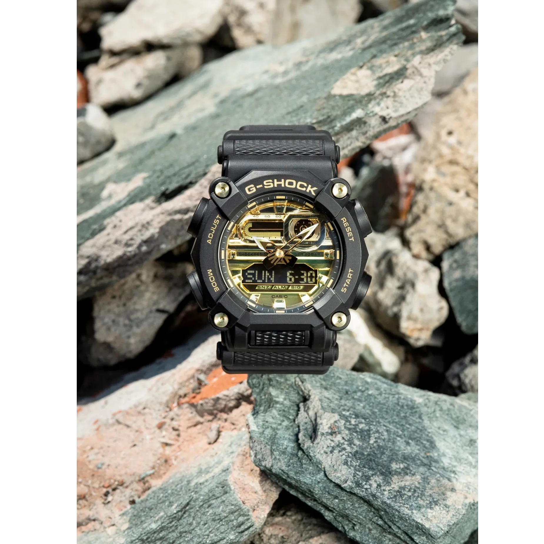 Casio G-Shock GA900AG-1A Astro World Space Watch Gold Black