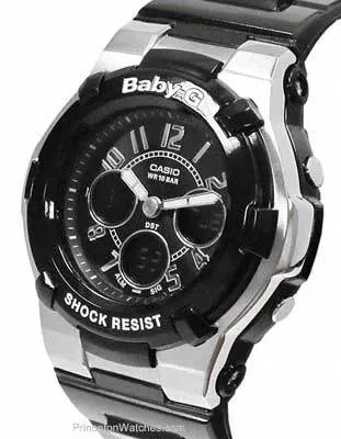 Casio Ladies Chaton-Style Baby-G - Black Band w/ Black Dial - Analog-Digital