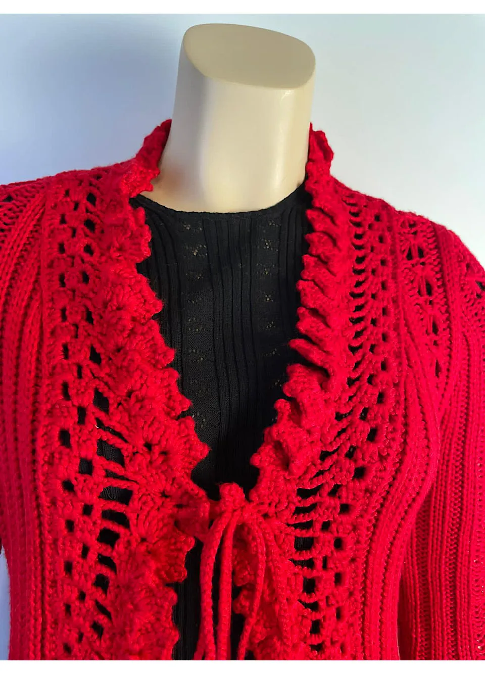 Chanel 04P 2004 Spring Red Cardigan FR 38 US 4/6/8