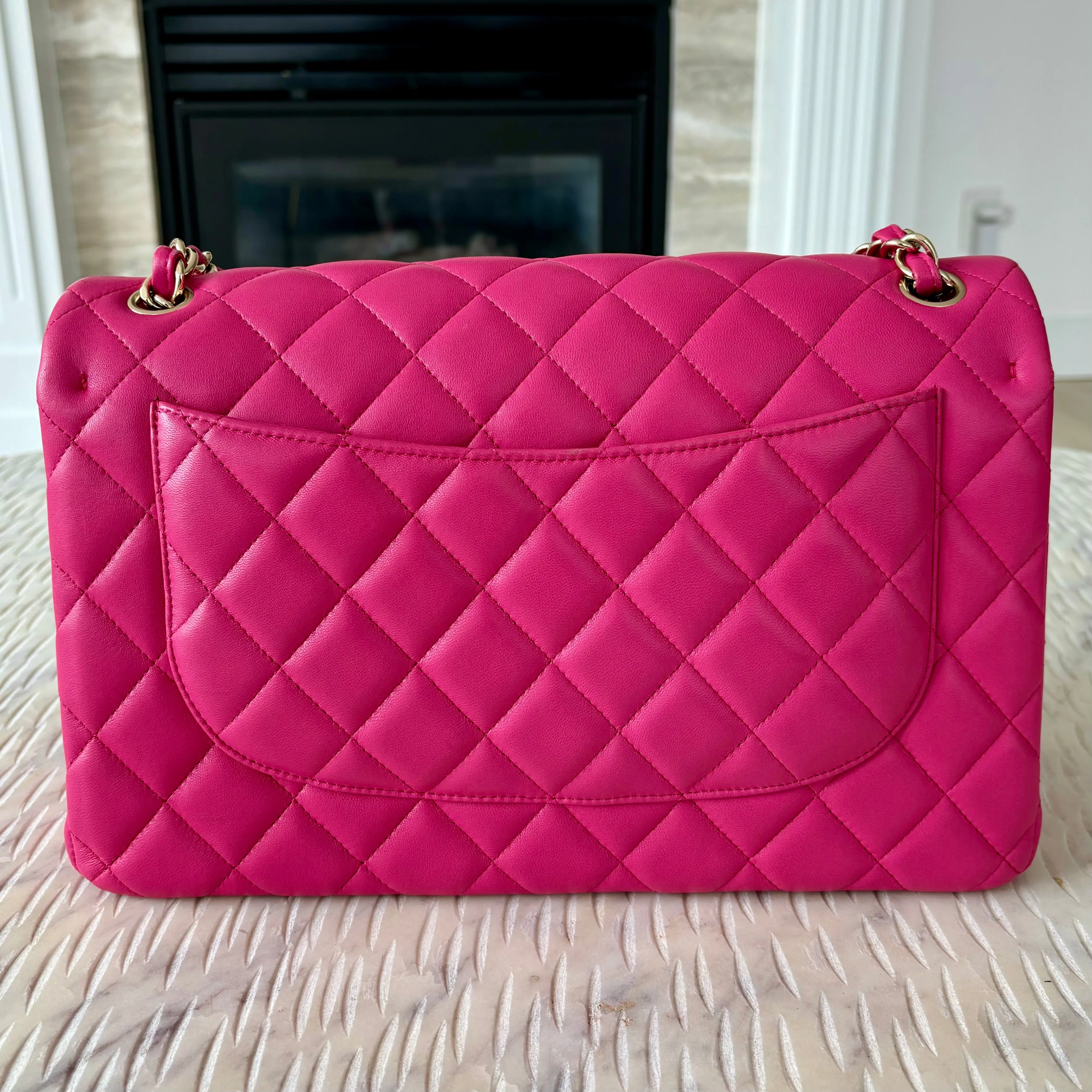 Chanel Classic Flap Jumbo Fuchsia Lambskin LGHW