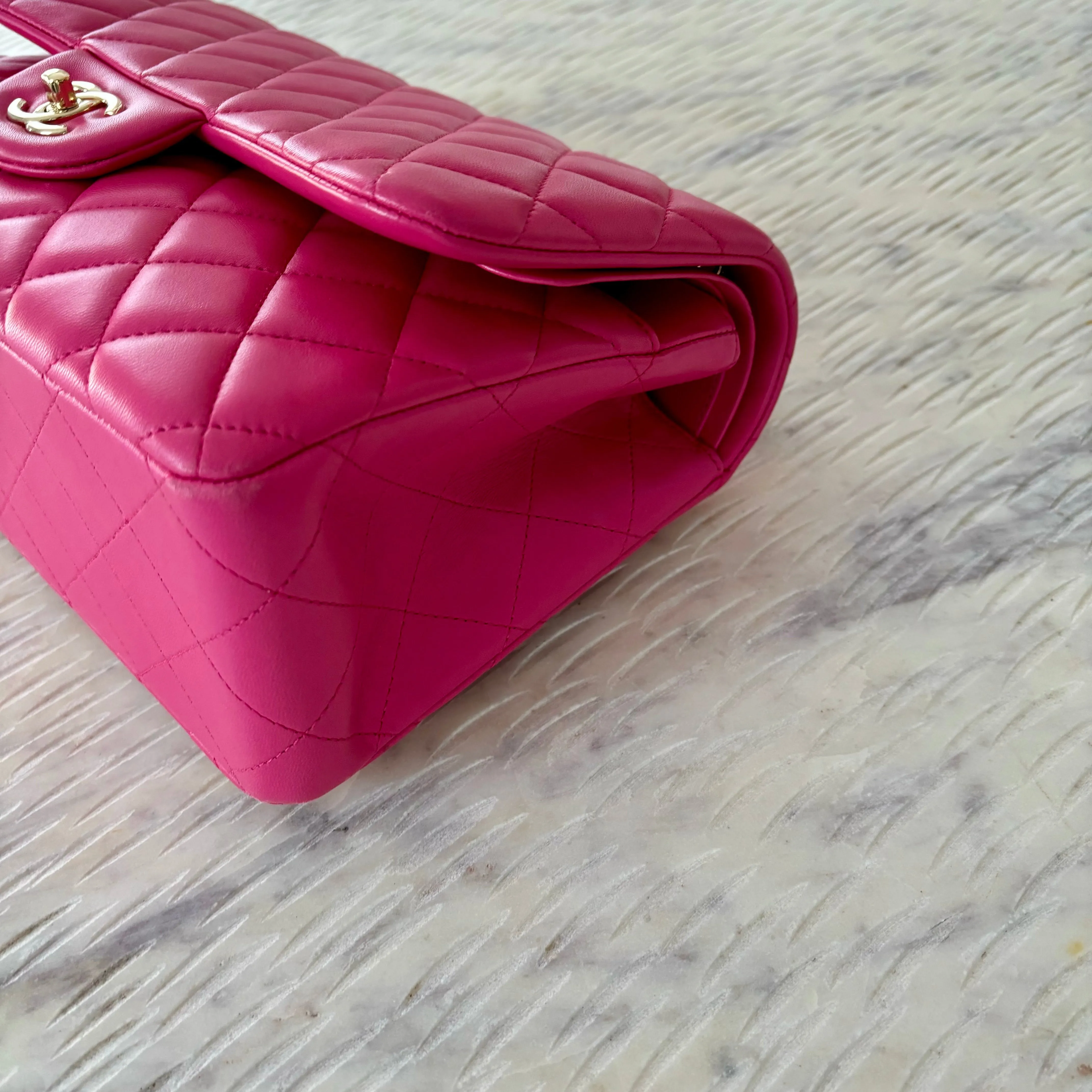 Chanel Classic Flap Jumbo Fuchsia Lambskin LGHW