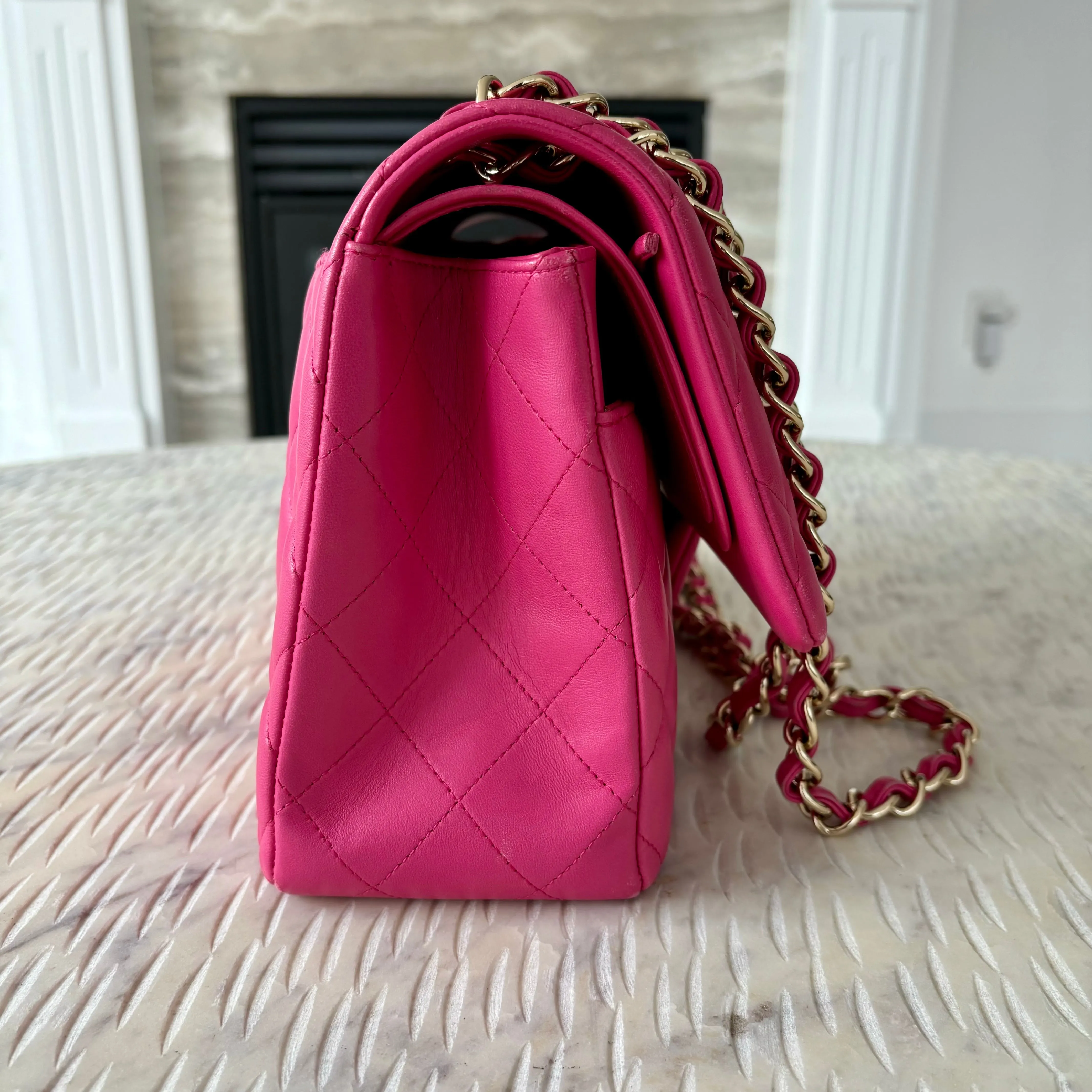 Chanel Classic Flap Jumbo Fuchsia Lambskin LGHW