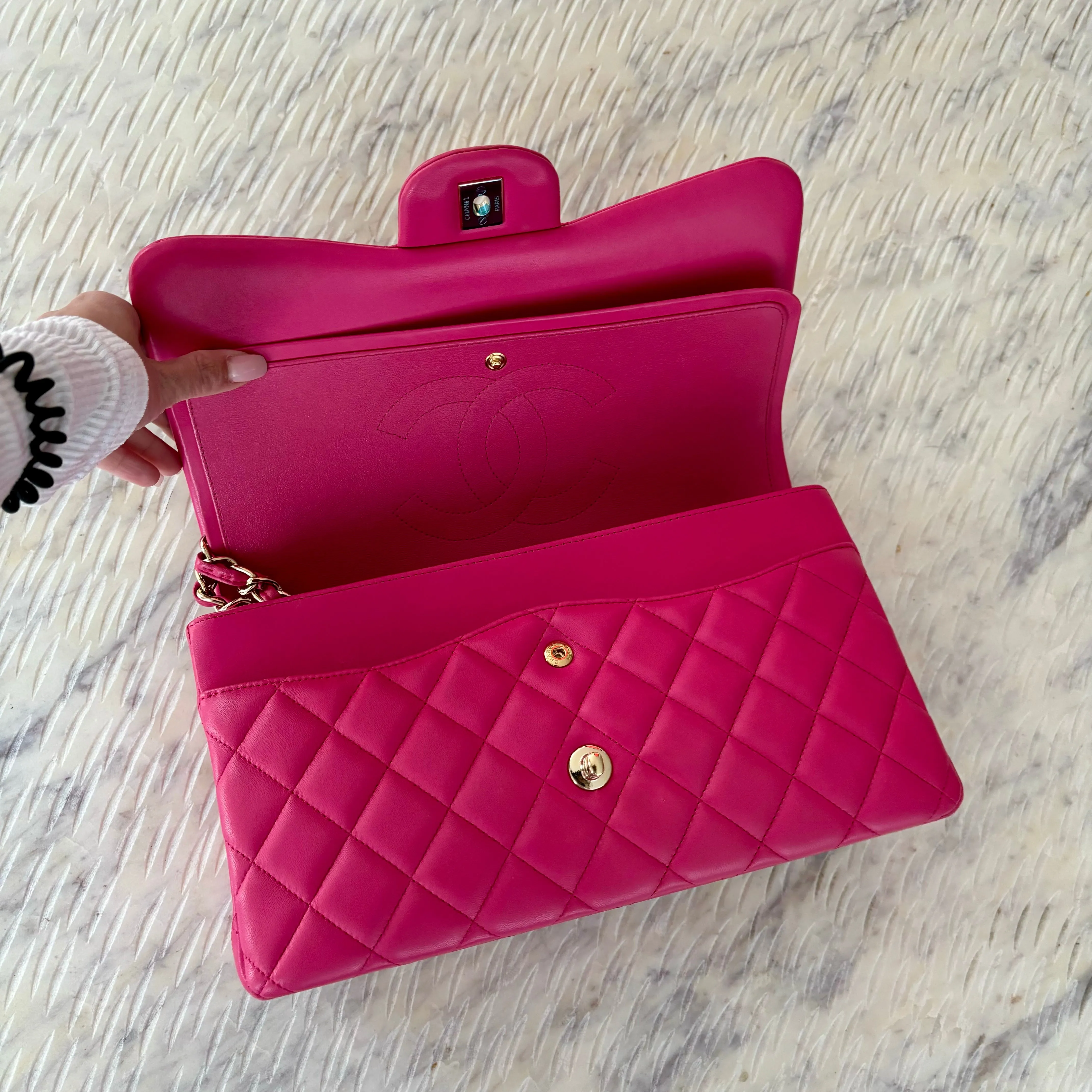 Chanel Classic Flap Jumbo Fuchsia Lambskin LGHW