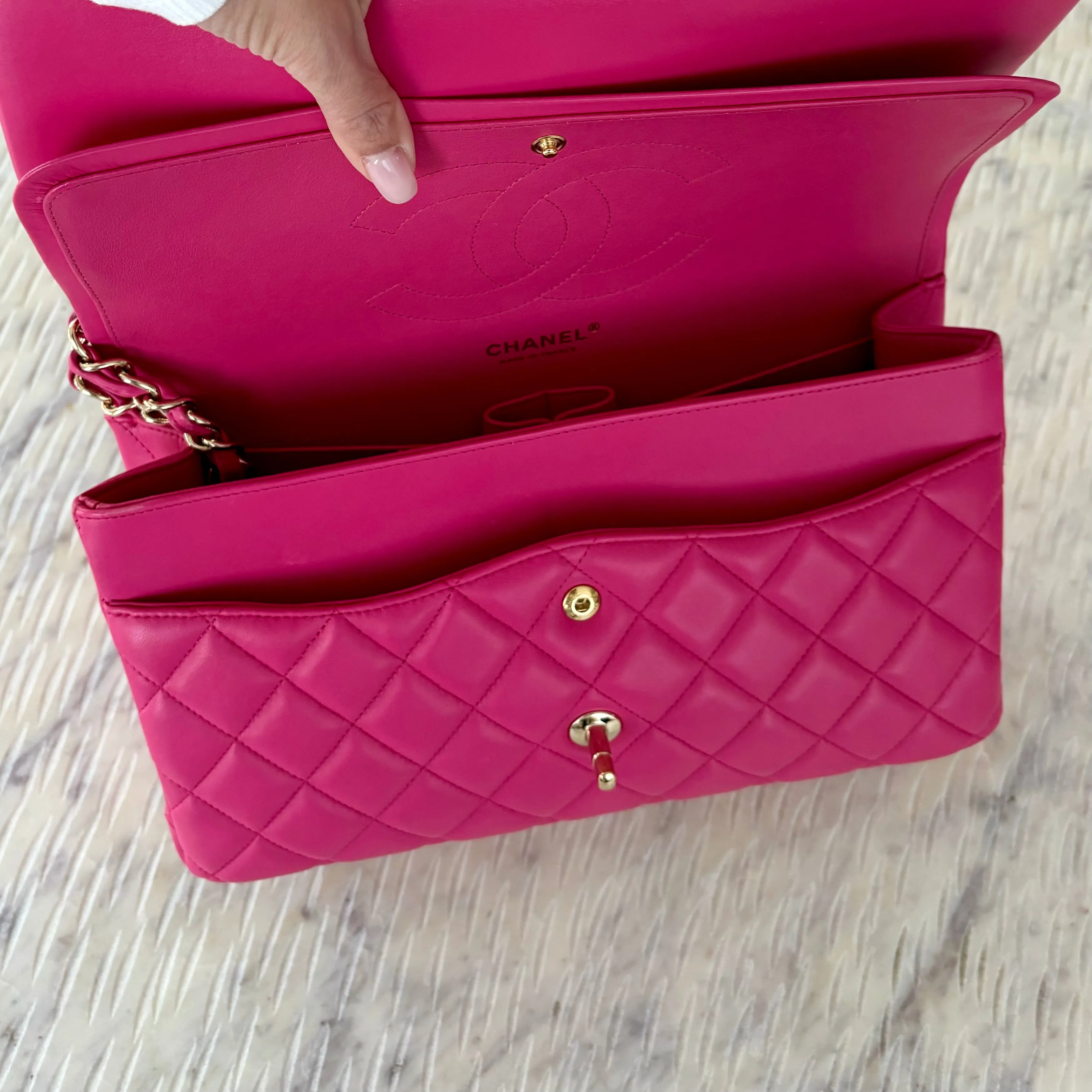 Chanel Classic Flap Jumbo Fuchsia Lambskin LGHW