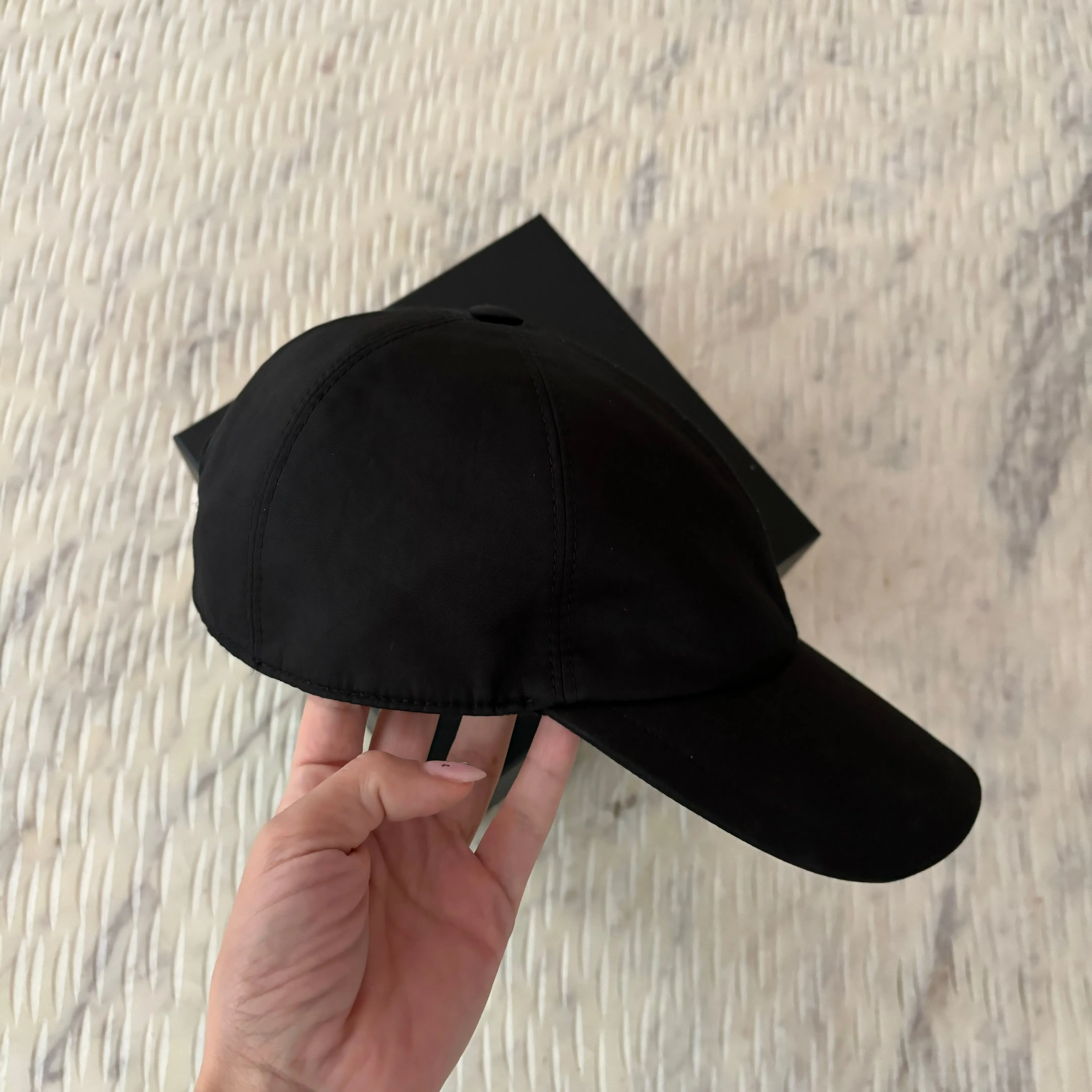 CHANEL Cotton CC Cap Hat Black