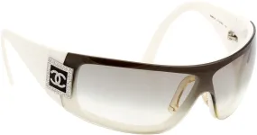 Chanel Ombré Swarovski Logo Shield Sunglasses