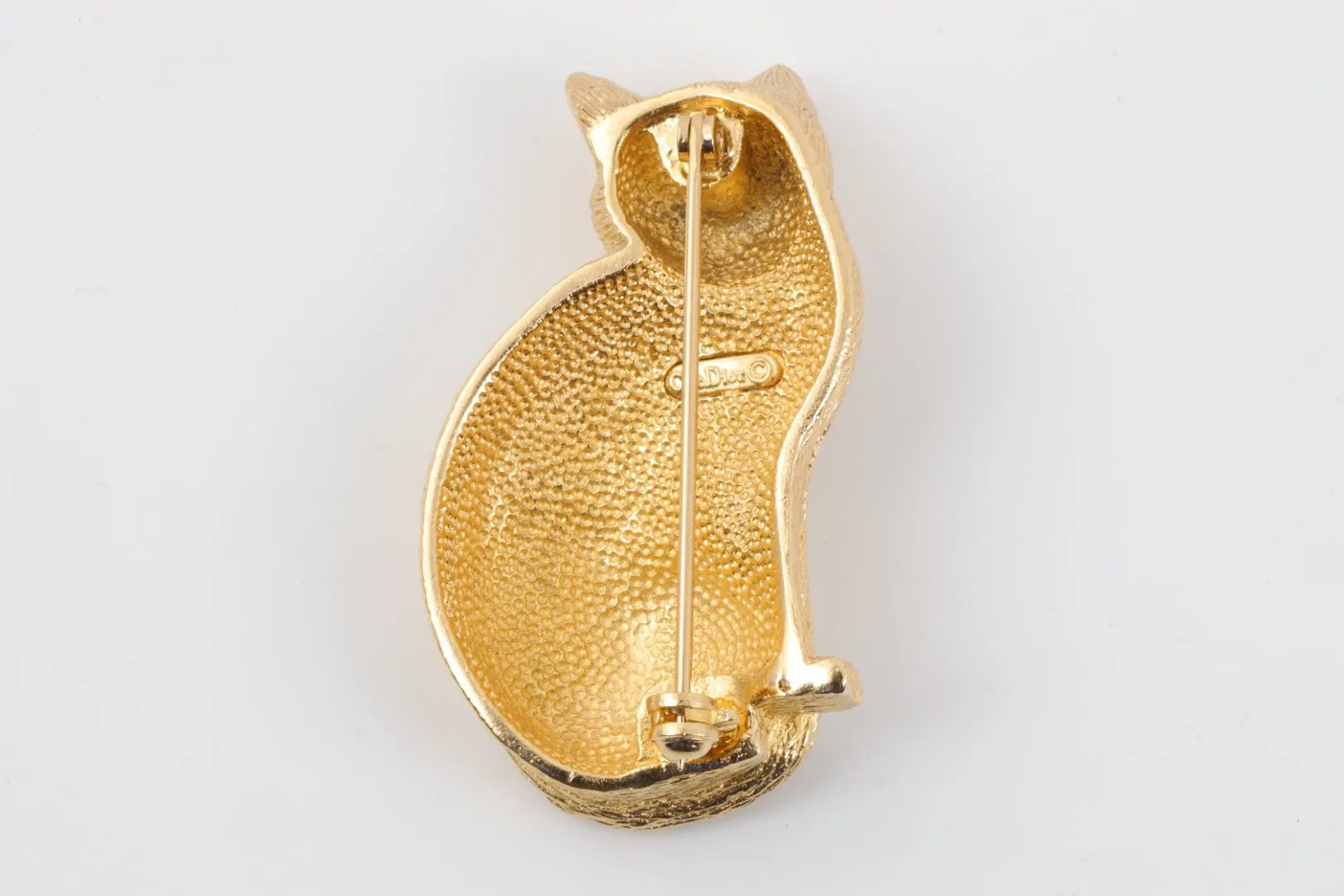 Christian Dior Gold Plated Cat Brooch (17.61g.)