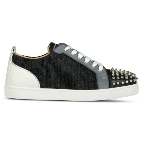 CHRISTIAN LOUBOUTIN LOUIS JUNIOR SPIKES ORLATO SNEAKERS GREY & BLACK