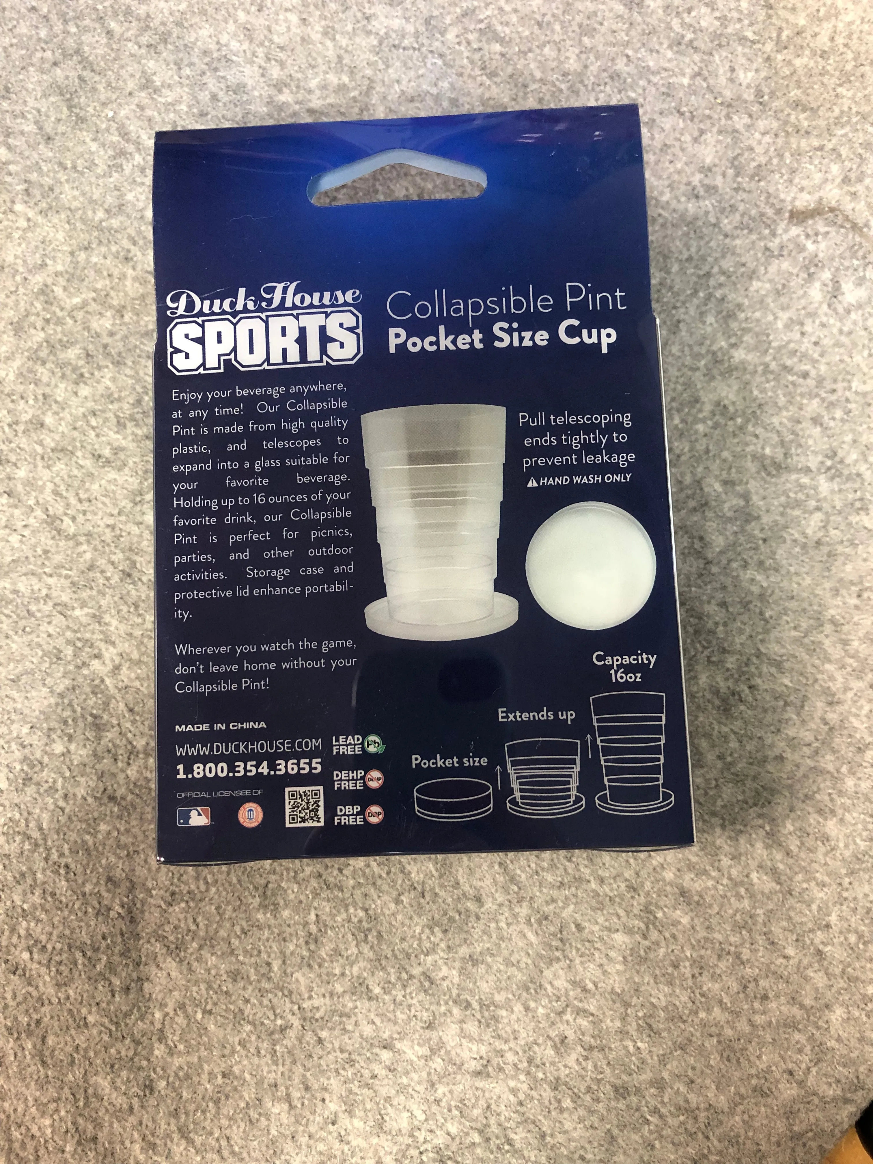 Duck House Plastic Pocket Pint WSU Collapsible Cup