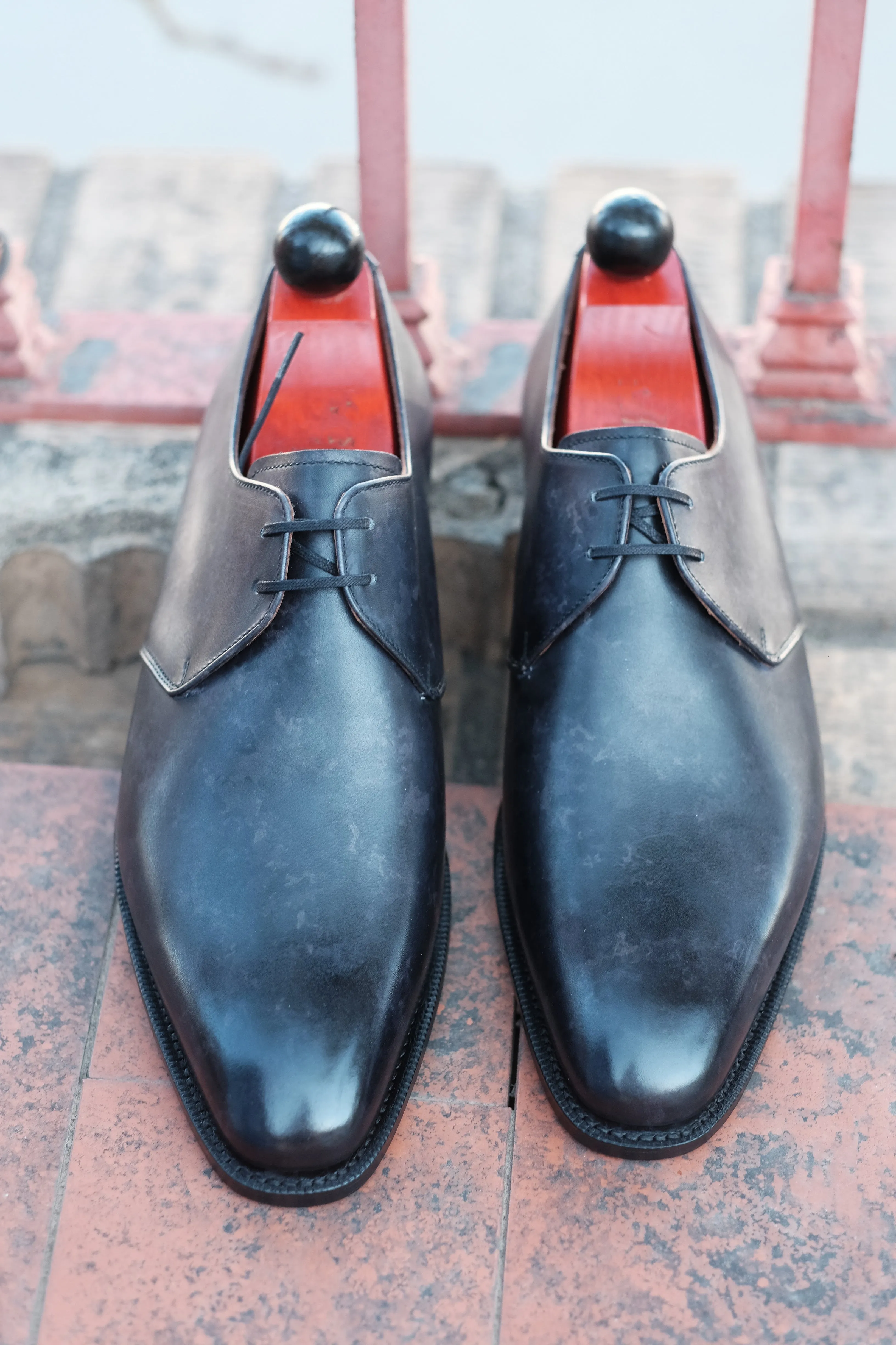 Fremont - MTO - Black Marble Patina - LPB Last - Single Leather Sole