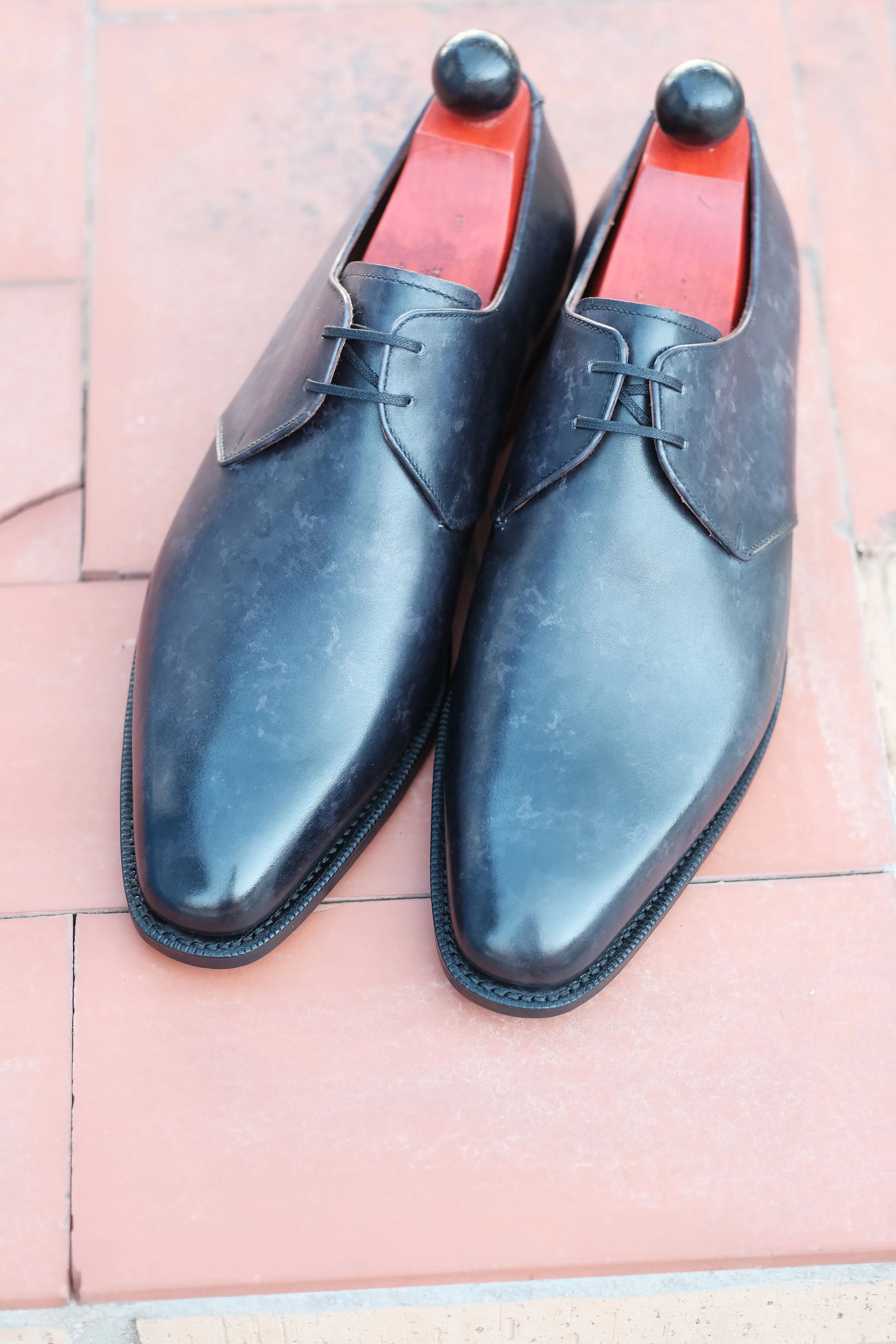 Fremont - MTO - Black Marble Patina - LPB Last - Single Leather Sole