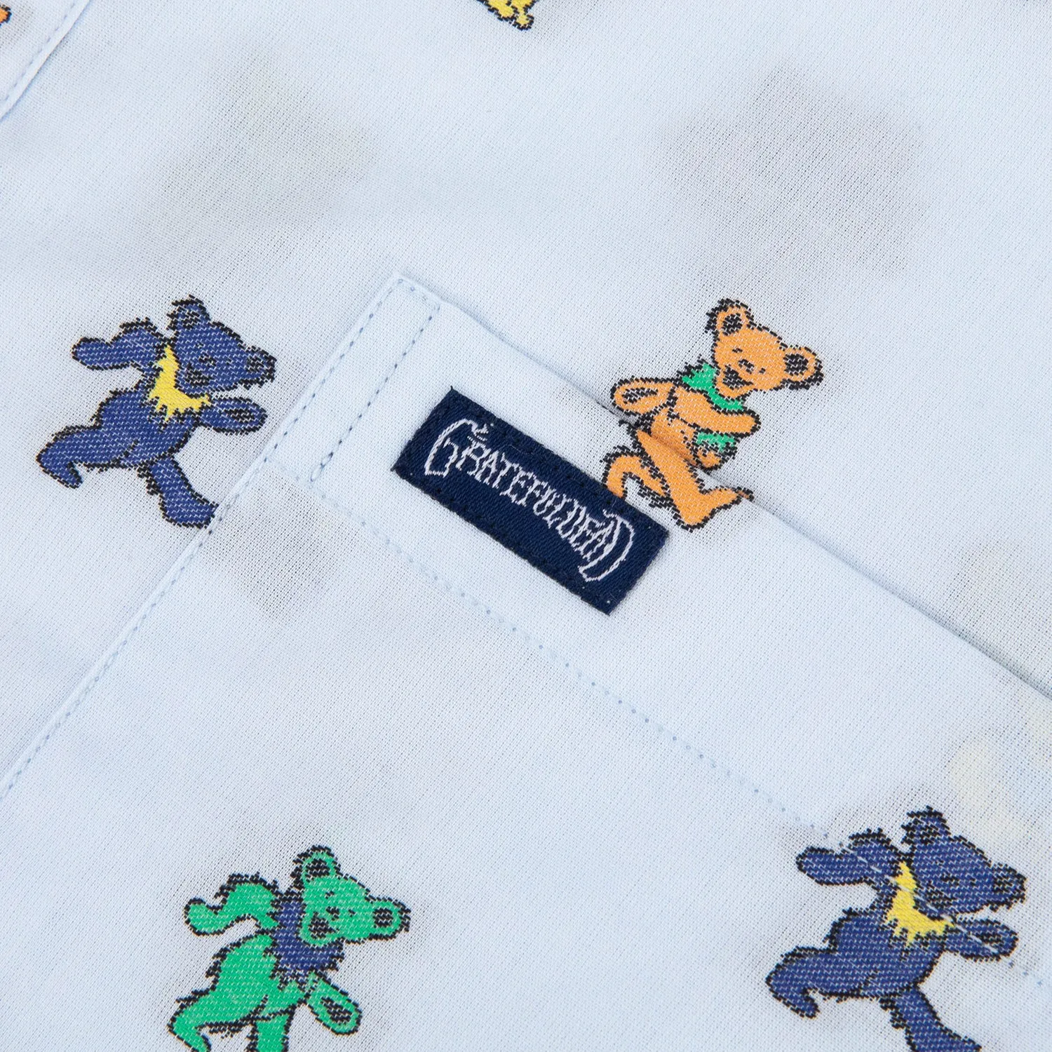 Grateful Dead | 3X - 8X Woven Button Down | Light Blue Dancing Bears