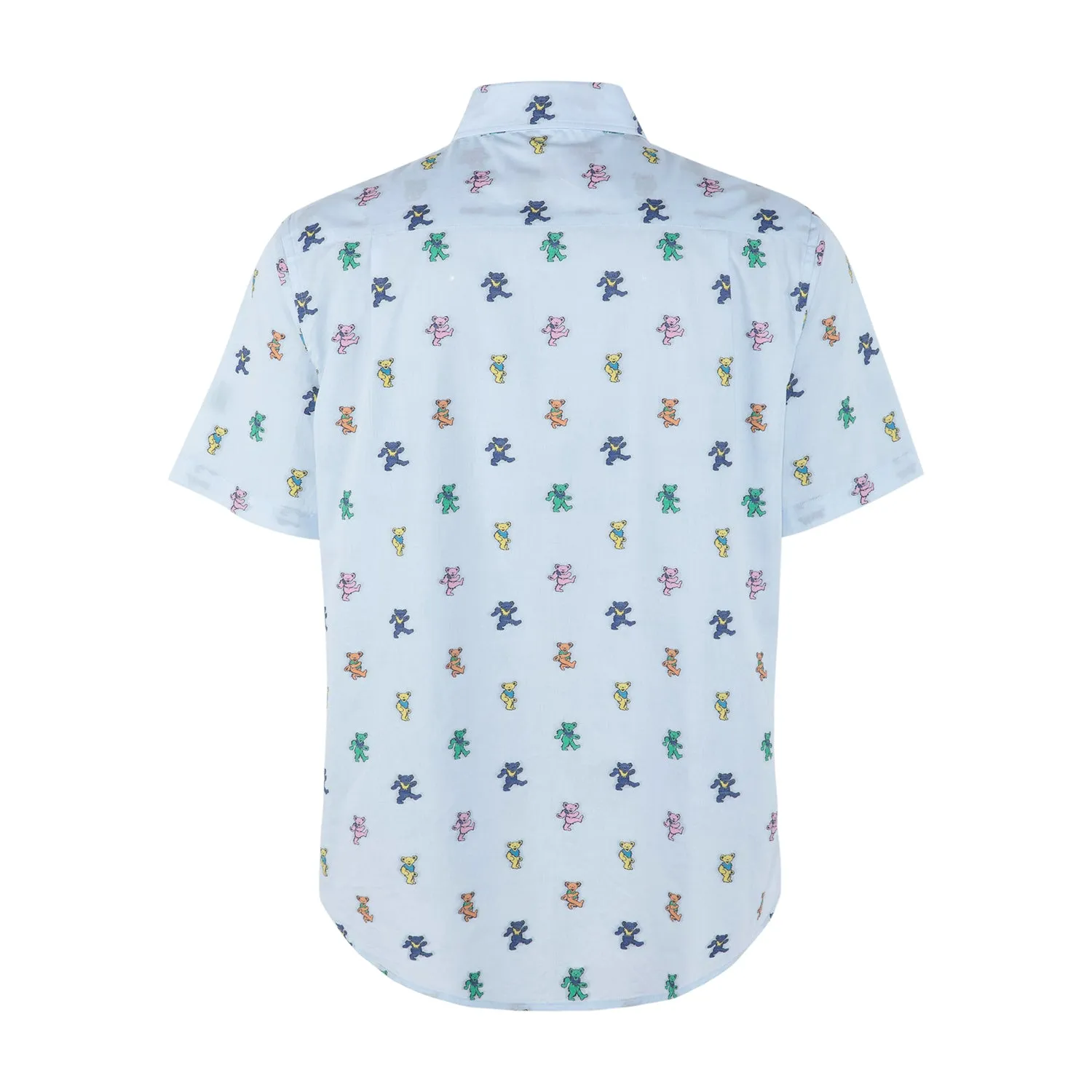 Grateful Dead | 3X - 8X Woven Button Down | Light Blue Dancing Bears