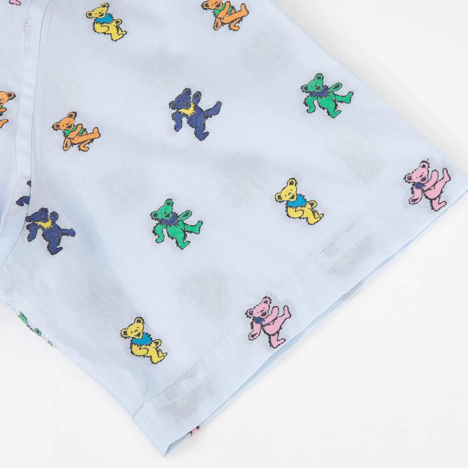 Grateful Dead | 3X - 8X Woven Button Down | Light Blue Dancing Bears