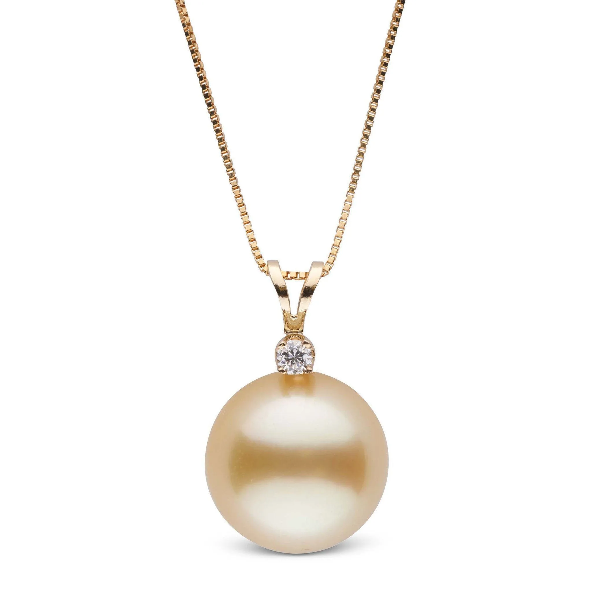 Harmony Collection Golden 11.0-12.0 mm South Sea Pearl & Diamond Pendant