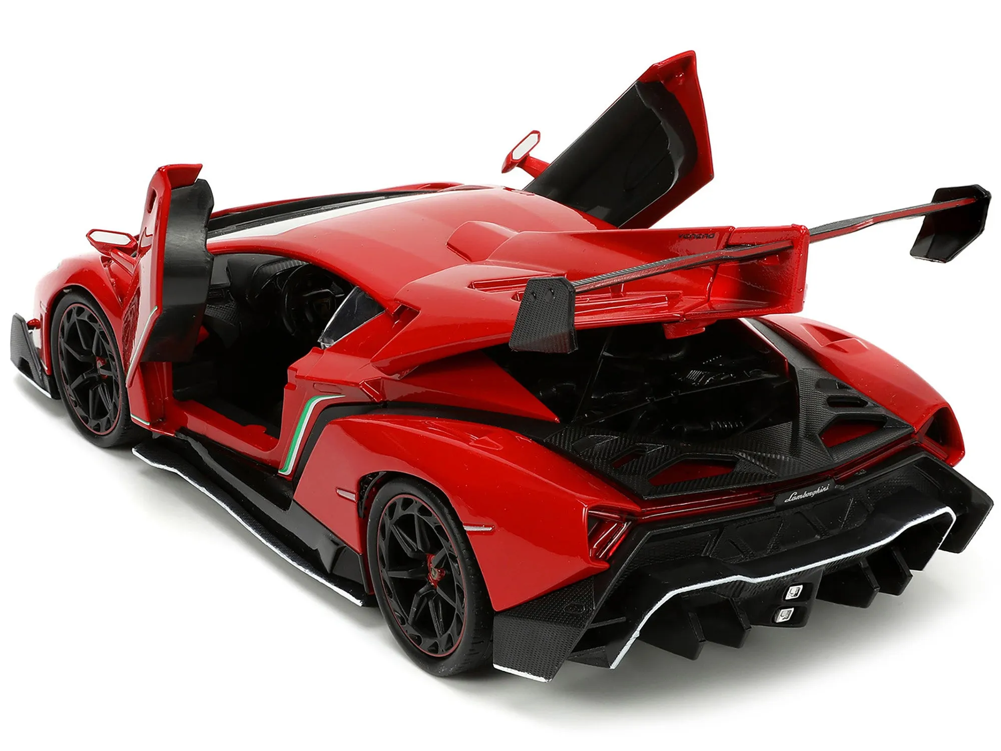 Lamborghini Veneno Red and Black Hyper-Spec Series 1/24 Diecast Model Car by Jada