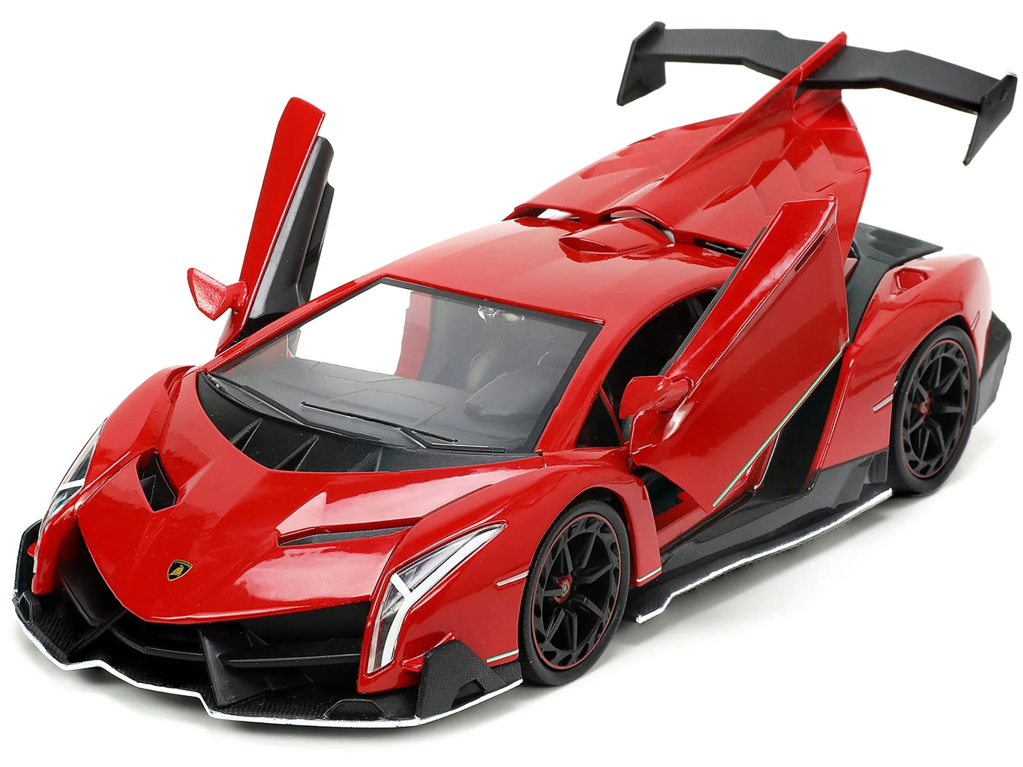 Lamborghini Veneno Red and Black Hyper-Spec Series 1/24 Diecast Model Car by Jada