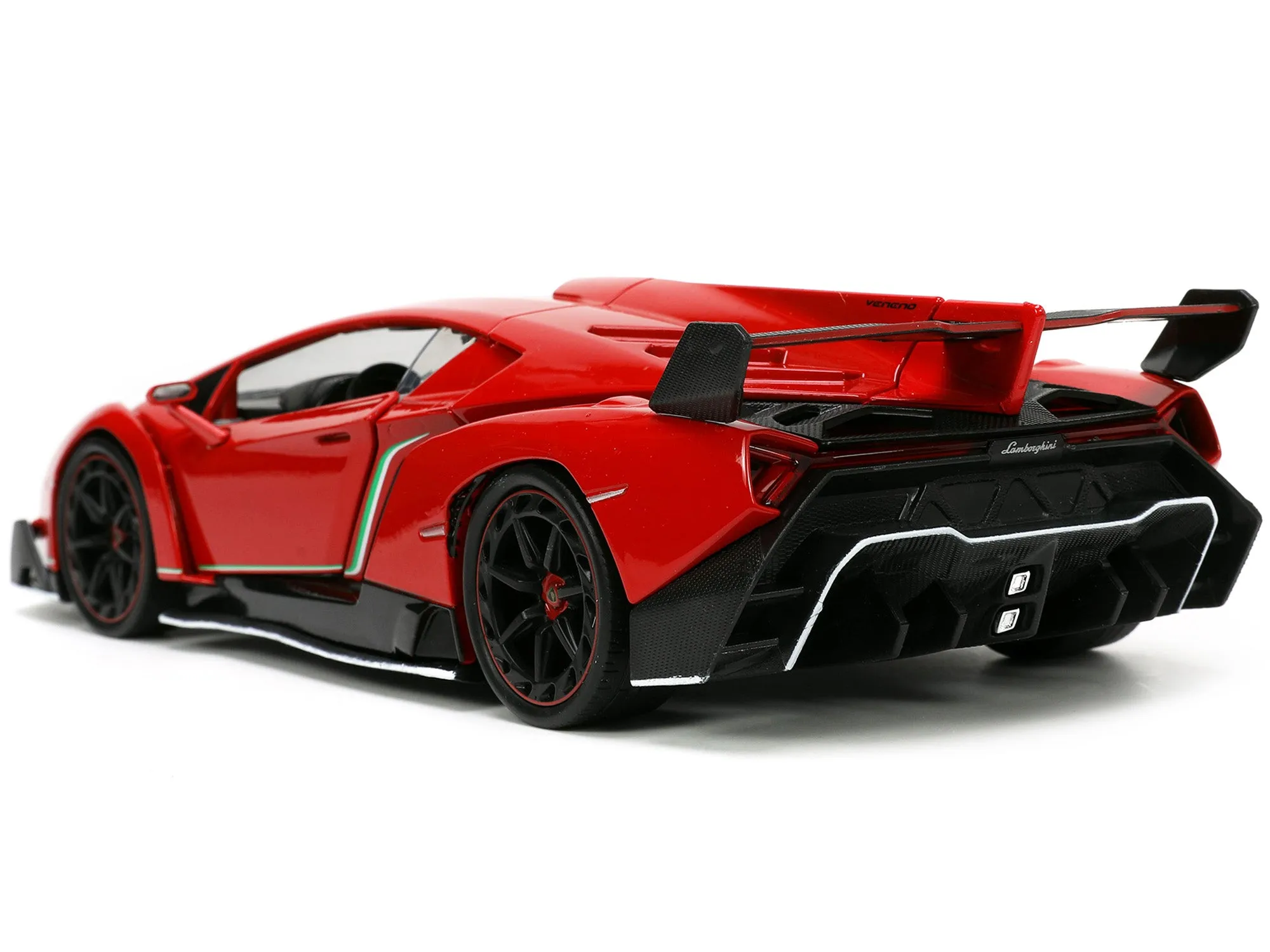 Lamborghini Veneno Red and Black Hyper-Spec Series 1/24 Diecast Model Car by Jada