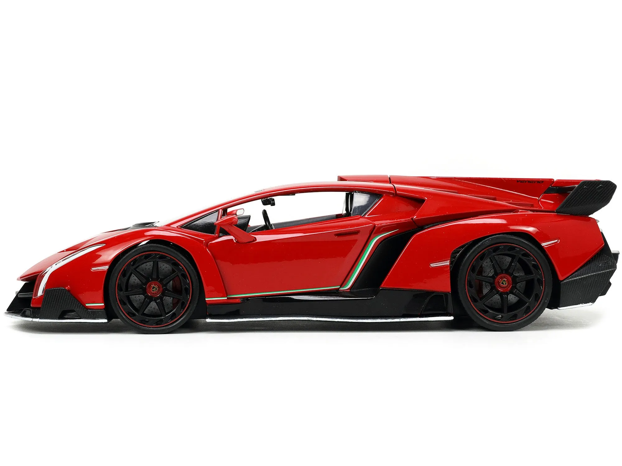 Lamborghini Veneno Red and Black Hyper-Spec Series 1/24 Diecast Model Car by Jada