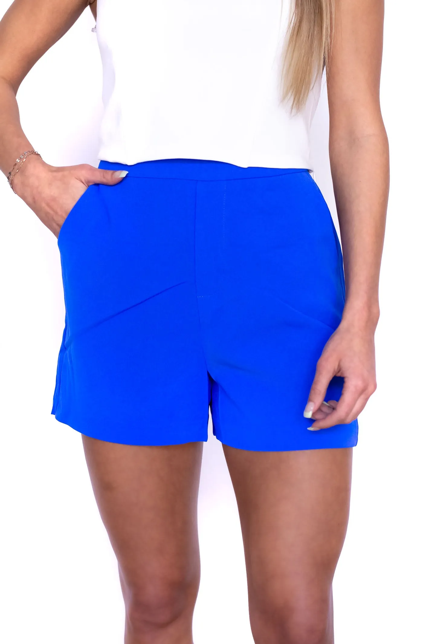 Let Me Adore You Blue Knit Shorts