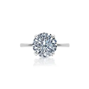 Levona 3 Carat G VS2 Round Brilliant Diamond Solitaire Engagement Ring in Platinum